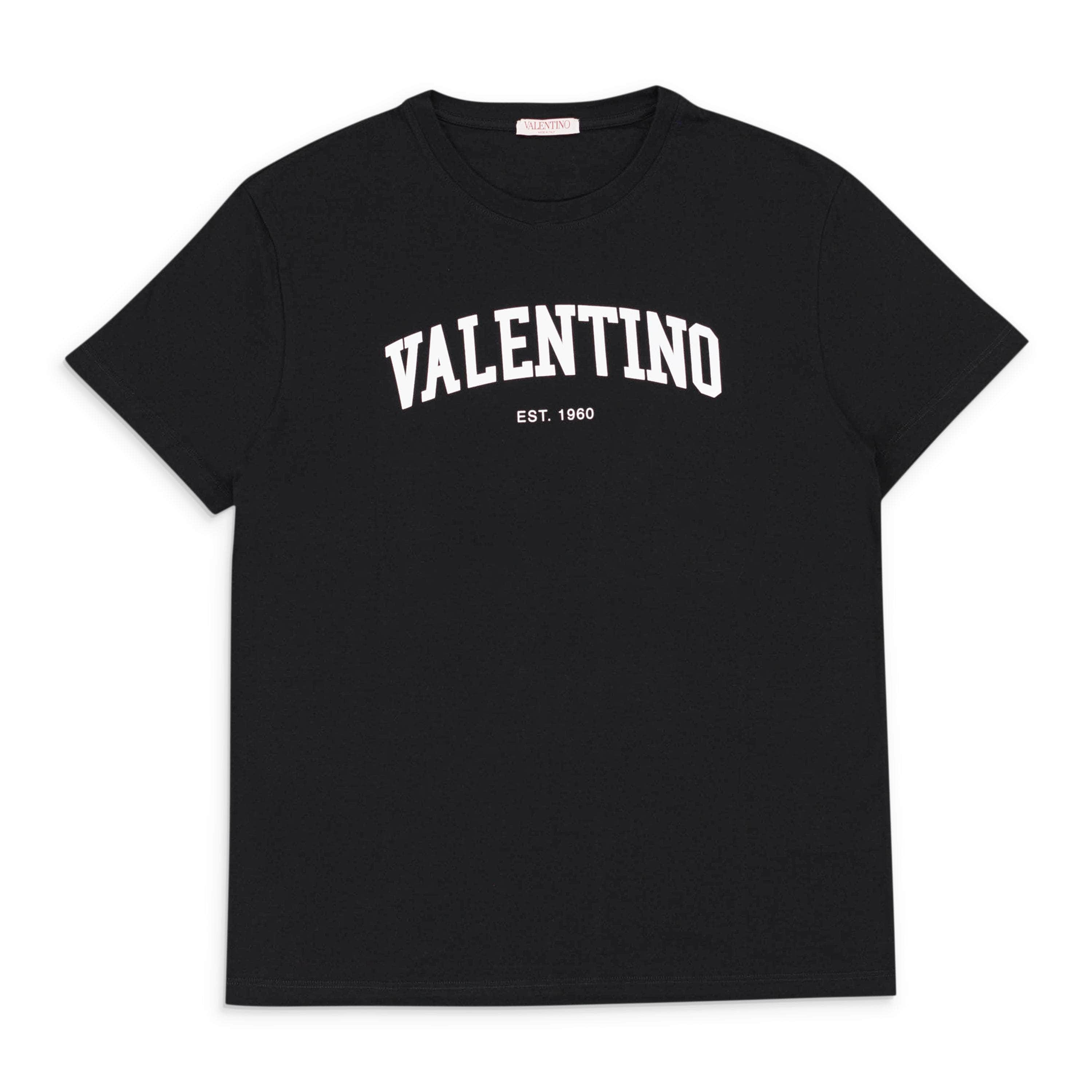 Valentino VLT-XTSH-0014/L NWT Valentino Black COTTON T-SHIRT WITH VALENTINO PRINT Size L $550 VLT-XTSH-0014/L