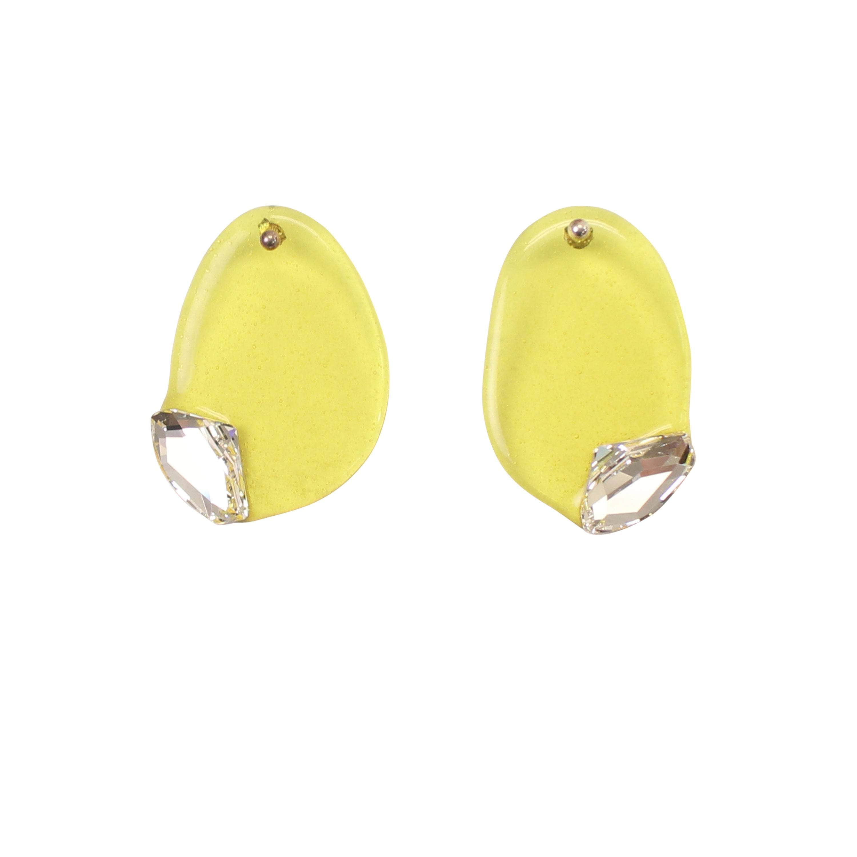 VANESSA SCHINDLER 95-VSR-1002/OS NWT VANESSA SCHINDLER YELLOW CRYSTAL URETHANE DROP STUD EARRING Size OS $130 95-VSR-1002/OS