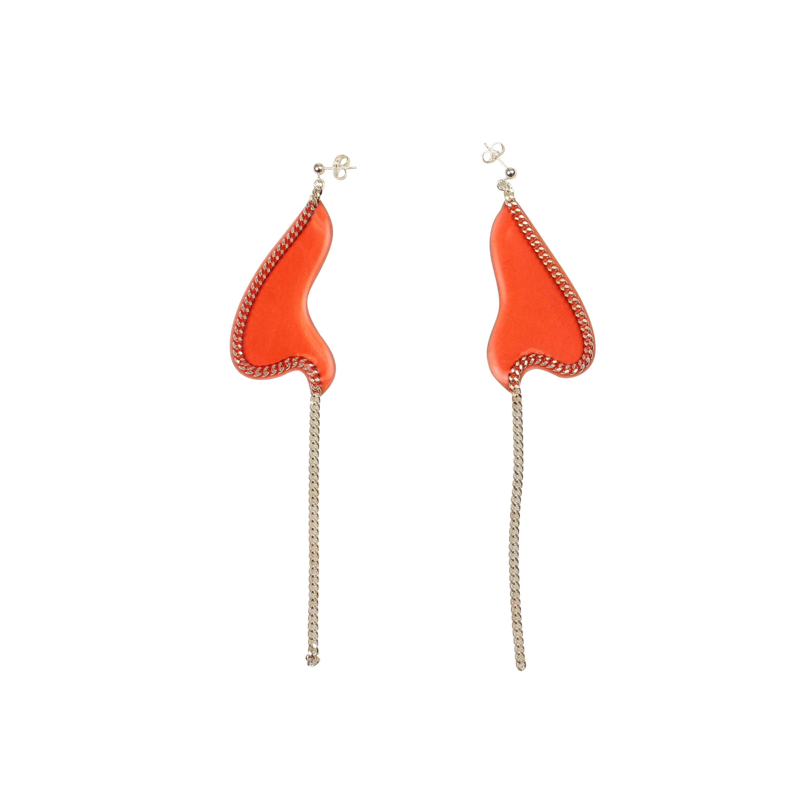 VANESSA SCHINDLER 95-VSR-1004/OS NWT VANESSA SCHINDLER ORANGE CHAIN EARRINGS-DOUBLE SHP Size OS $170 95-VSR-1004/OS