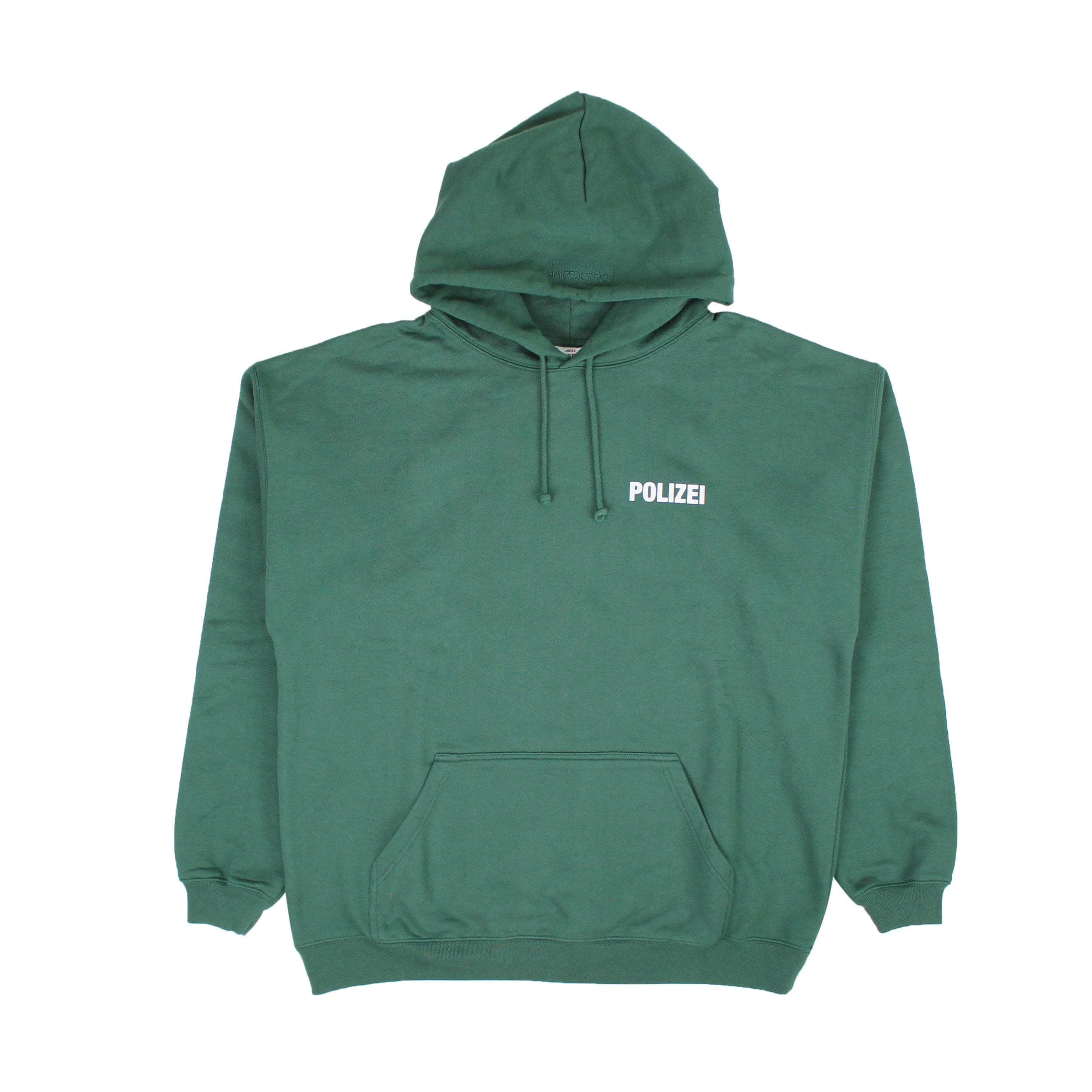 VETEMENTS VTM-XHDS-0005/L VTM-XHDS-0005/L UE63CN201G Green VETEMENTS Police Hoodie Size L VTM-XHDS-0005/L