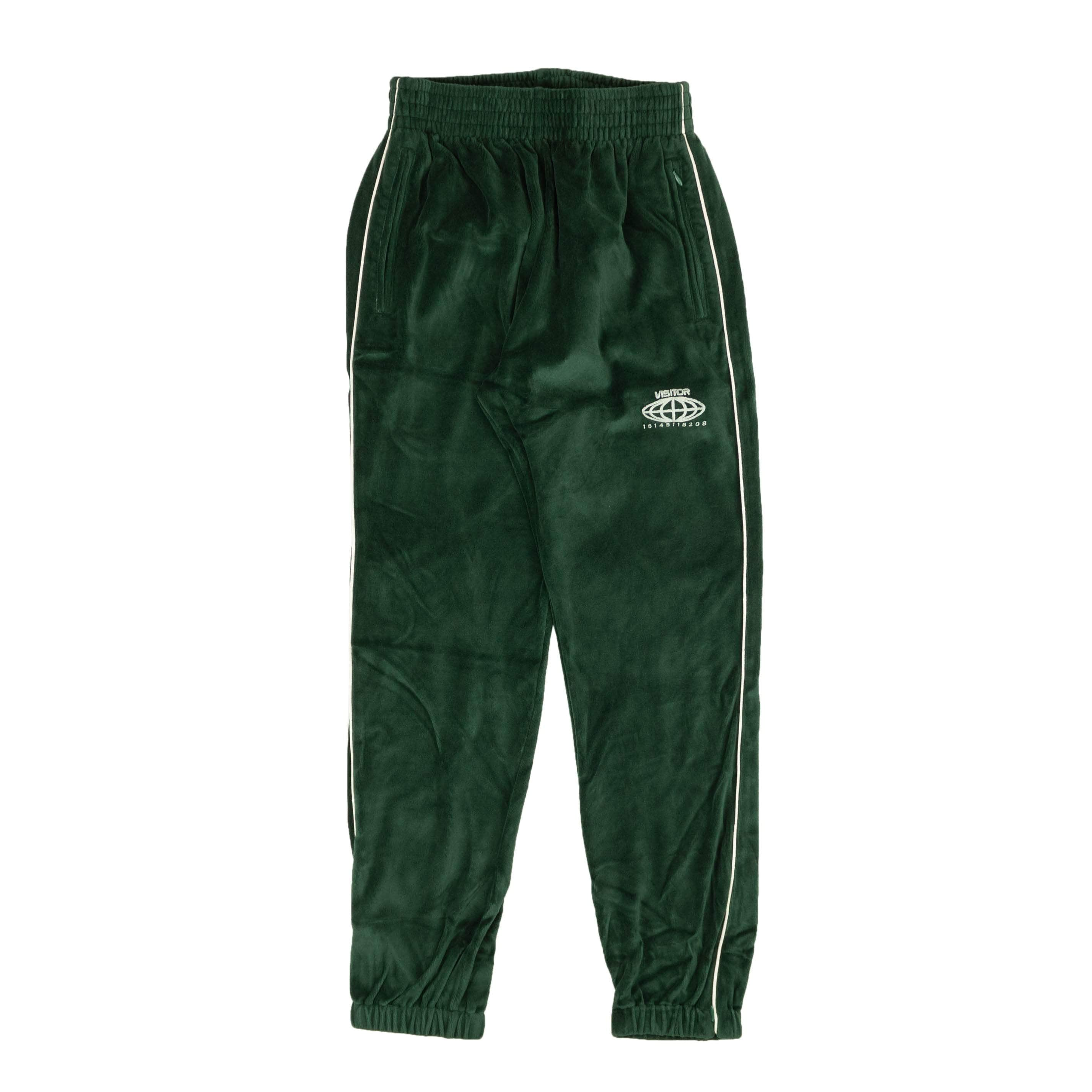 Visitor on Earth 95-VOE-1067/S NWT VISITOR ON EARTH Green Velour Logo Sweatpants Size S $432 95-VOE-1067/S