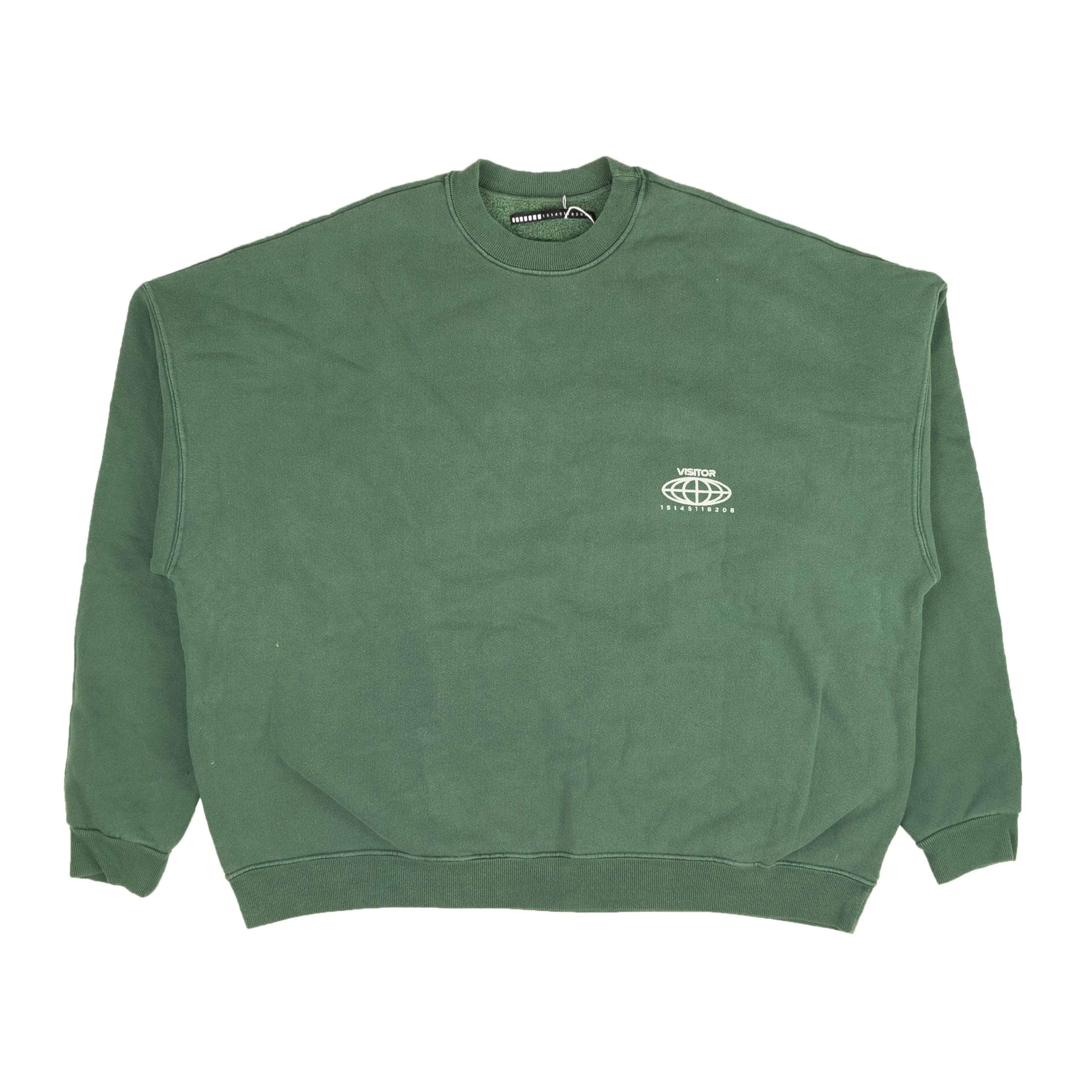 Visitor on Earth 95-VOE-1081/S NWT VISITOR ON EARTH Green Logo Crewneck Sweatshirt Size S $473 95-VOE-1081/S