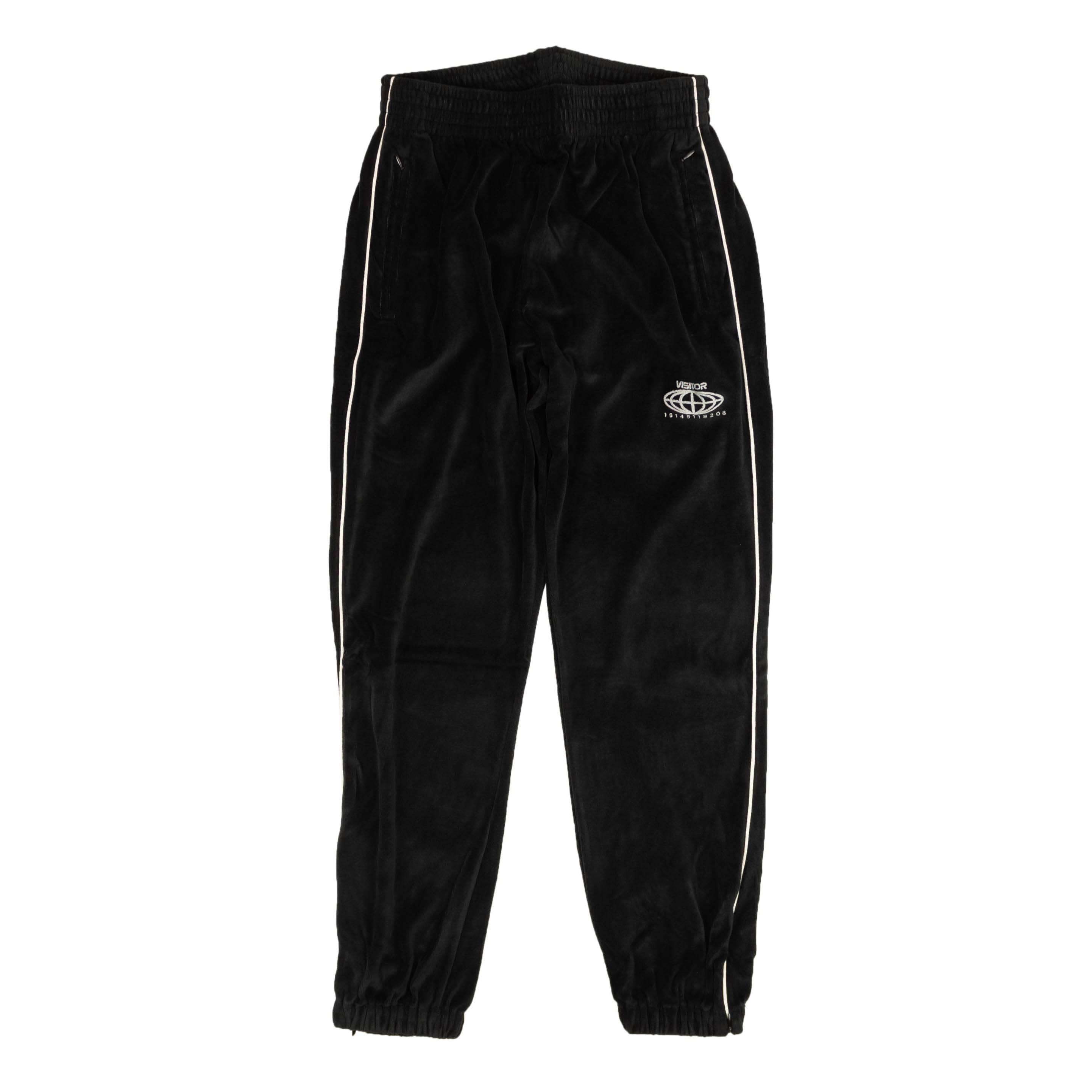 Visitor on Earth channelenable-all, chicmi, couponcollection, gender-mens, main-clothing, mens-joggers-sweatpants, mens-shoes, size-l, size-m, size-s, size-xl, size-xs, under-250, visitor-on-earth Black Velour Logo Sweatpants
