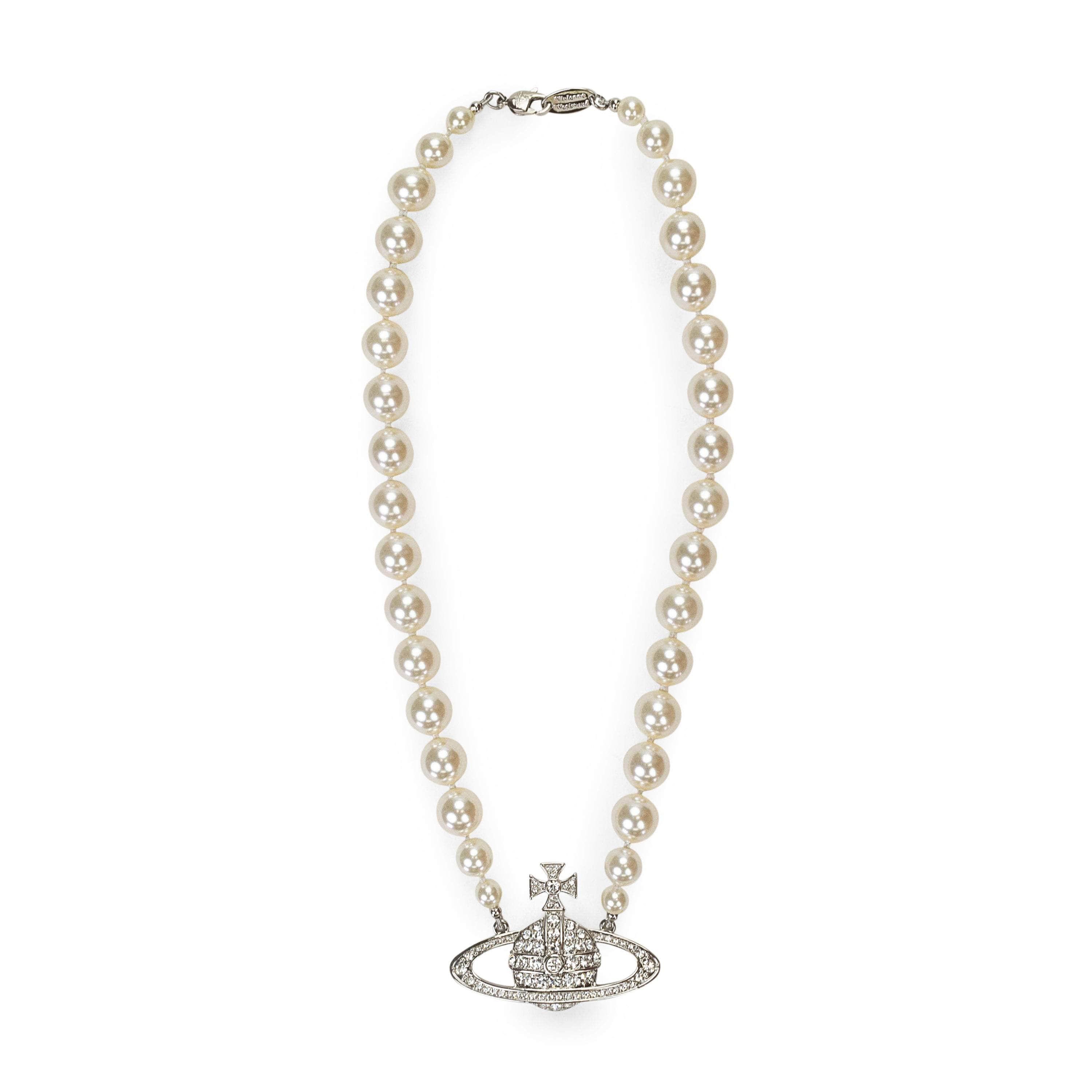 Vivienne Westwood VWD-XACC-0007/OS VWD-XACC-0007/OS 63010106_02P104_CN Silver Vivienne Westwood ONE ROW PEARL BAS RELIEF Size OS VWD-XACC-0007/OS