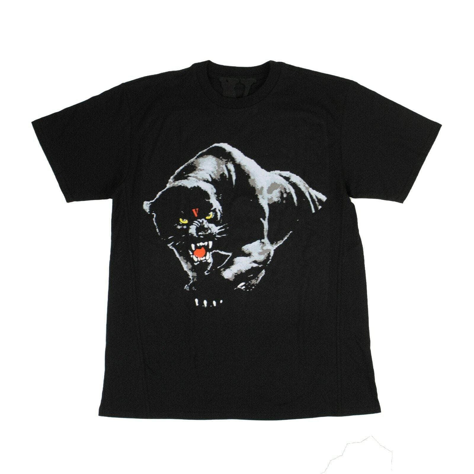 Vlone 250-500, chicmi, couponcollection, gender-mens, main-clothing, mens-shoes, size-s, t-shirt, vlone S Short Sleeves Panther T-Shirt - Black 83V-1030/S 83V-1030/S