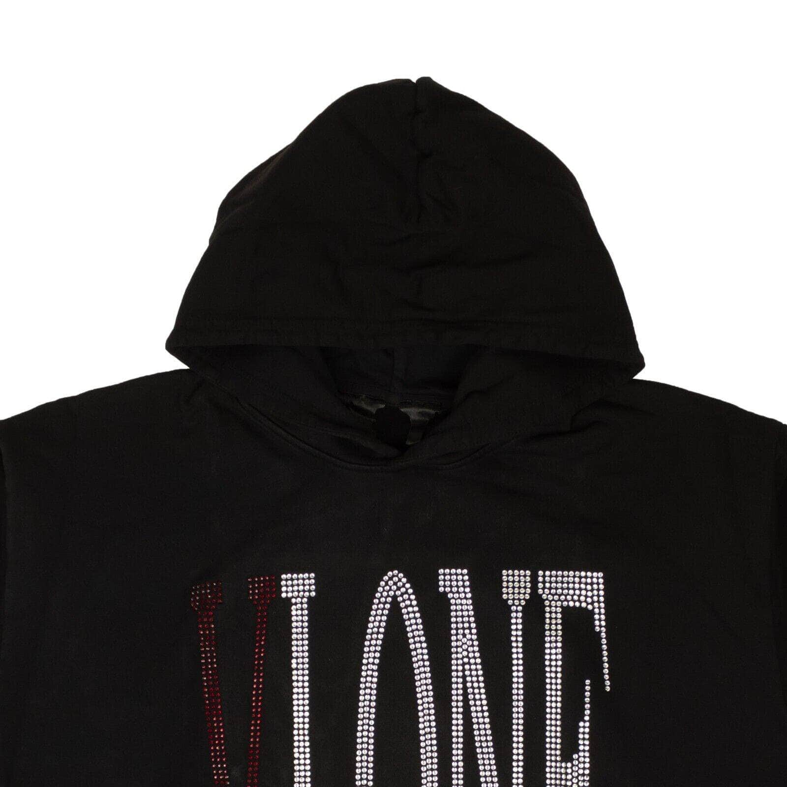 Vlone 500-750, channelenable-all, chicmi, couponcollection, gender-mens, main-clothing, mens-shoes, size-l, size-m, size-xl, vlone Black Rhinestone Logo Pullover Hoodie