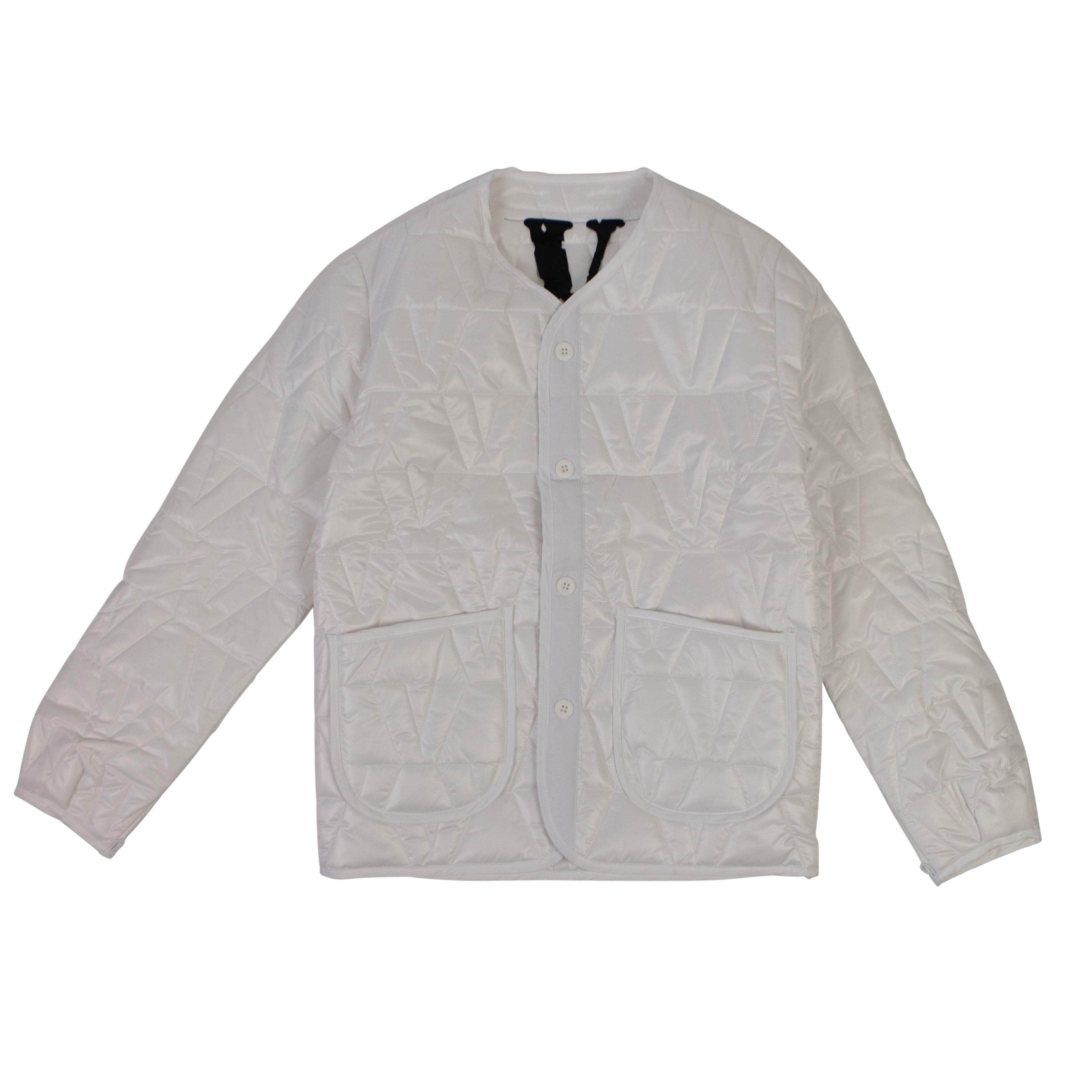 Vlone 72V-25/L NWT VLONE White V Logo Quilted Jacket Size L 72V-25/L