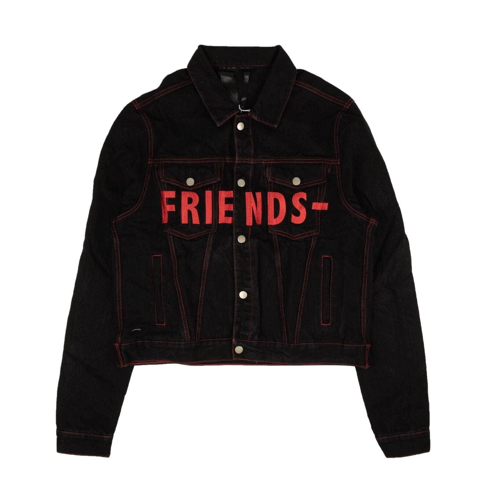 Vlone 750-1000, channelenable-all, chicmi, couponcollection, gender-mens, main-clothing, mens-denim-jackets, mens-shoes, size-l, size-m, size-xl, size-xxl, vlone Black And Red Friends Denim Jacket