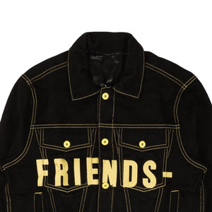 Vlone 750-1000, channelenable-all, chicmi, couponcollection, gender-mens, main-clothing, mens-denim-jackets, mens-shoes, size-l, size-m, size-xl, size-xxl, vlone Black And Yellow Friends Denim Jacket