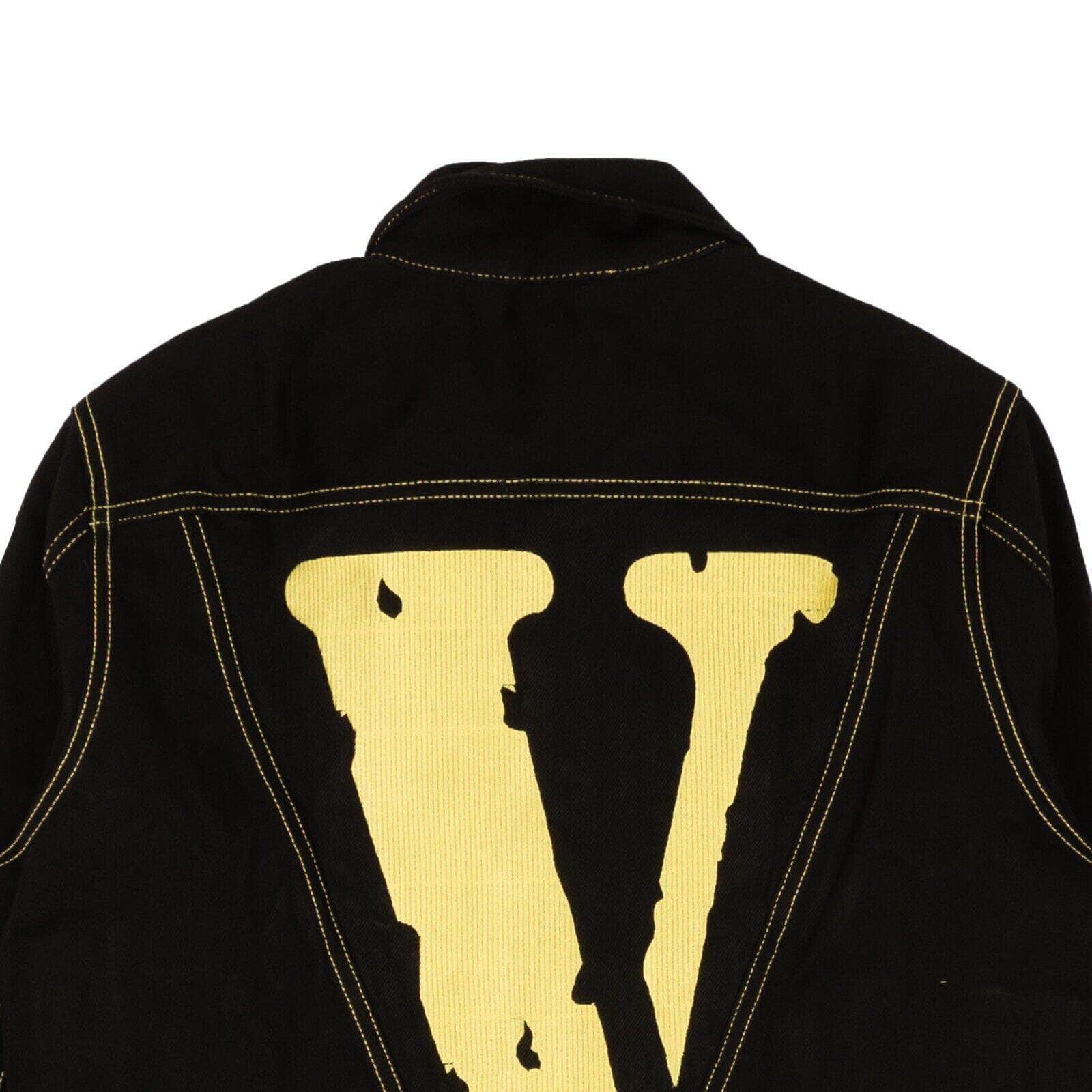 Vlone 750-1000, channelenable-all, chicmi, couponcollection, gender-mens, main-clothing, mens-denim-jackets, mens-shoes, size-l, size-m, size-xl, size-xxl, vlone Black And Yellow Friends Denim Jacket