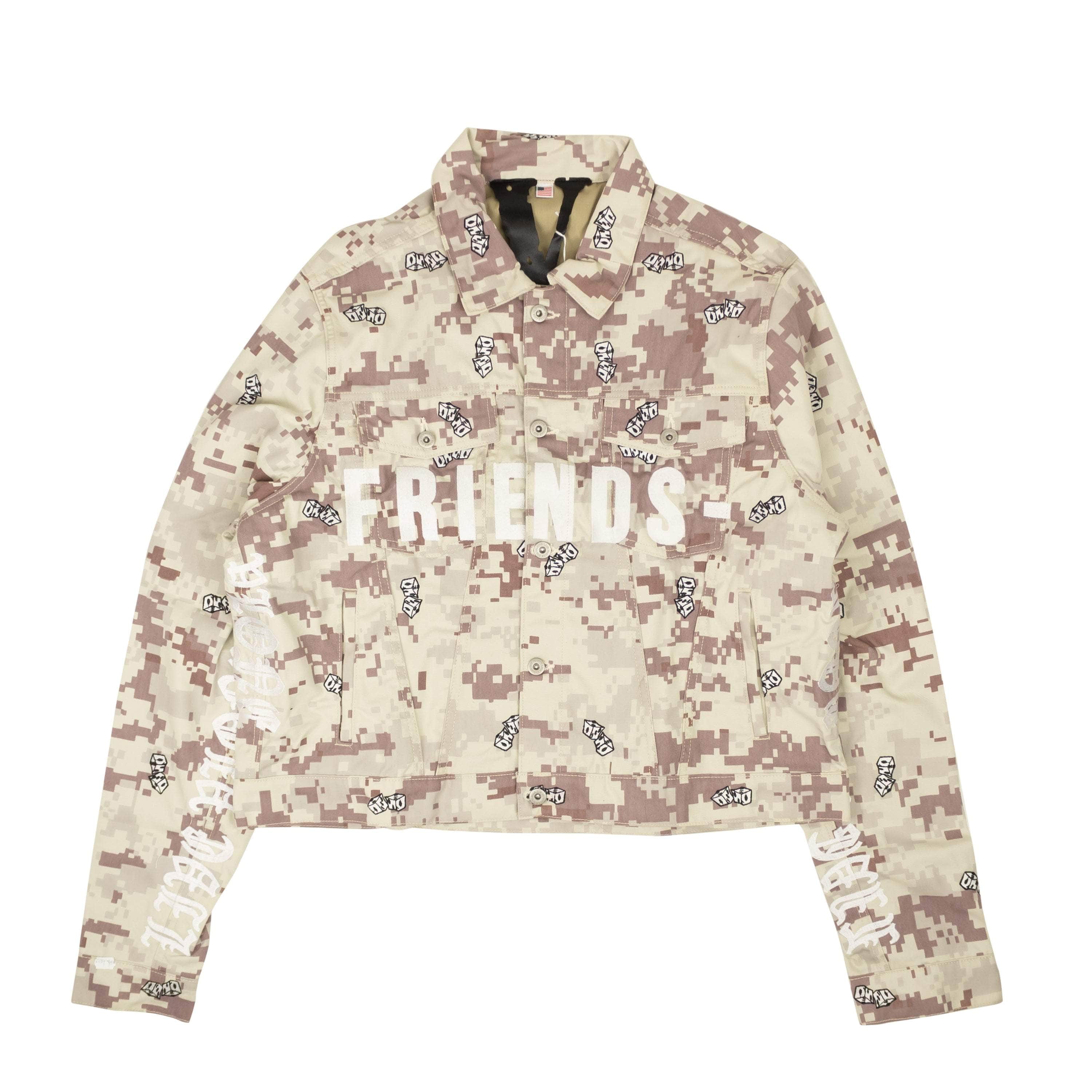 Vlone 750-1000, channelenable-all, chicmi, couponcollection, gender-mens, main-clothing, mens-denim-jackets, mens-shoes, size-xxl, vlone XXL Beige Digi Camo Denim Jacket VLN-XOTW-0002/XXL VLN-XOTW-0002/XXL