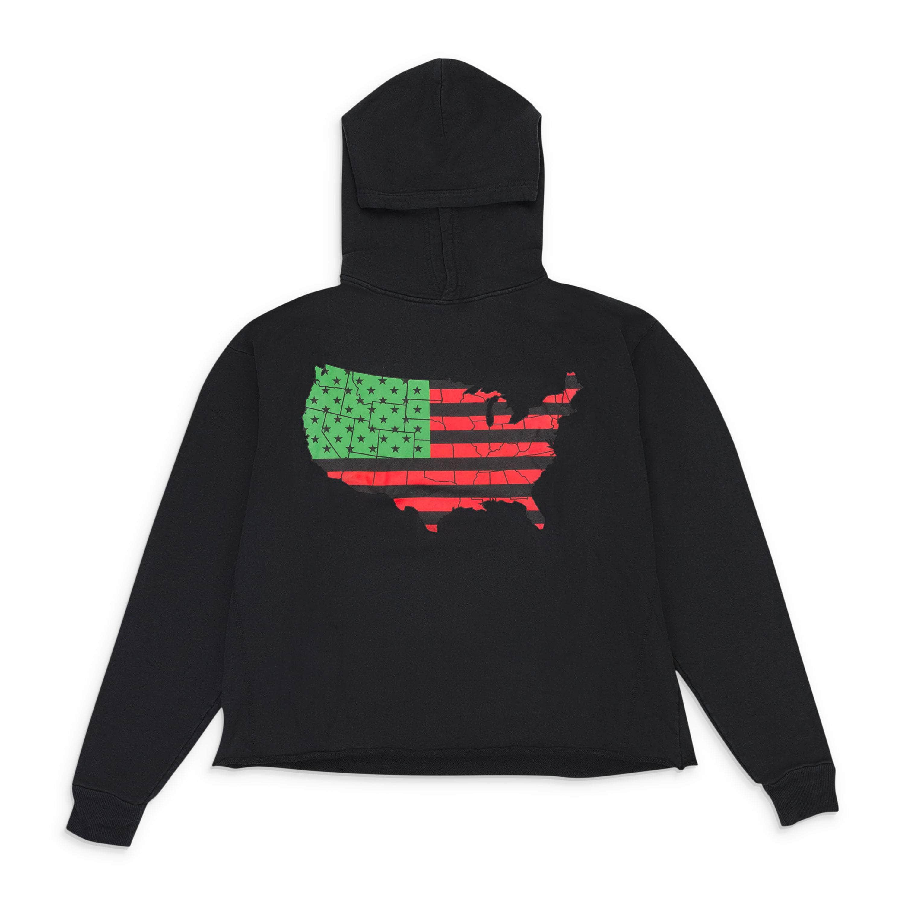 Vlone 83V-1045/L NWT VLONE FLAG POWER BLACK HOODIE SIZE L $385 83V-1045/L