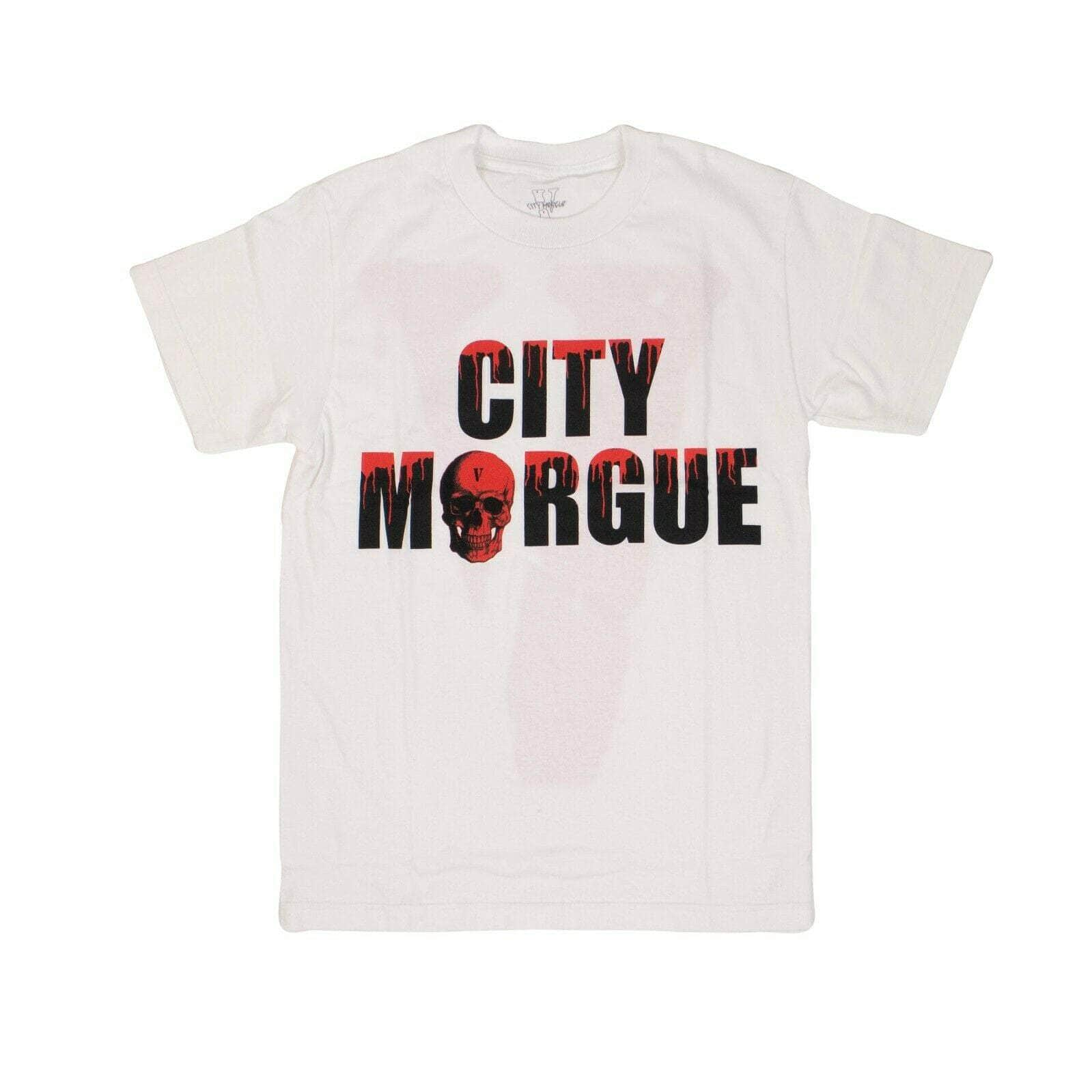 Vlone Artist Merch 75LE-1020/XL NWT VLONE x CITY MORGUE White Cotton 'Drip' Short Sleeve T-Shirt Size XL 75LE-1020/XL