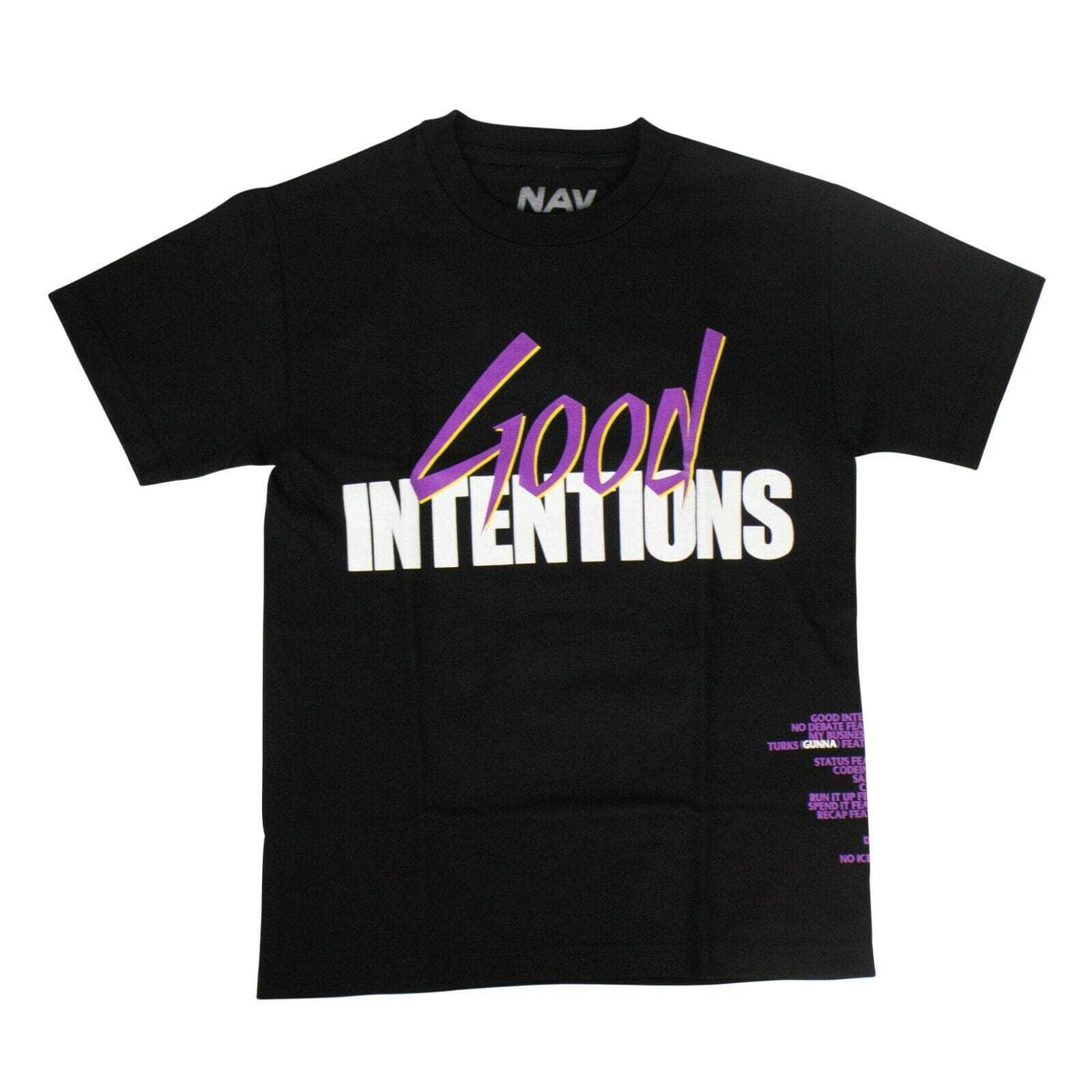 Vlone Artist Merch 75LE-1651/XL NWT VLONE x NAV Black Doves Cotton 'Good Intentions' Short Sleeve T-Shirt Size XL 75LE-1651/XL