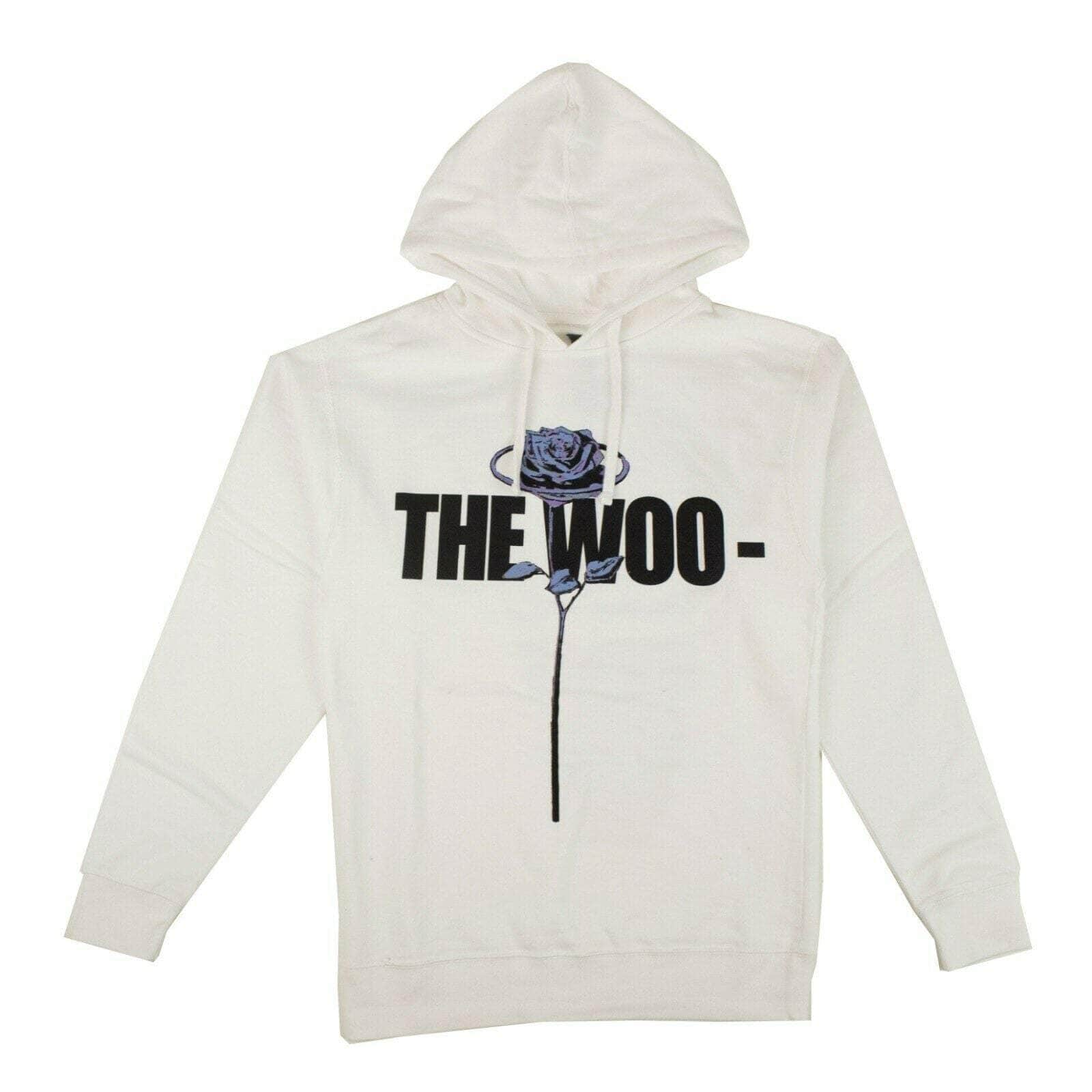 Vlone Artist Merch 75LE-1831/M NWT VLONE x POP SMOKE White Cotton 'The Woo' Hoodie Sweatshirt Size M 75LE-1831/M