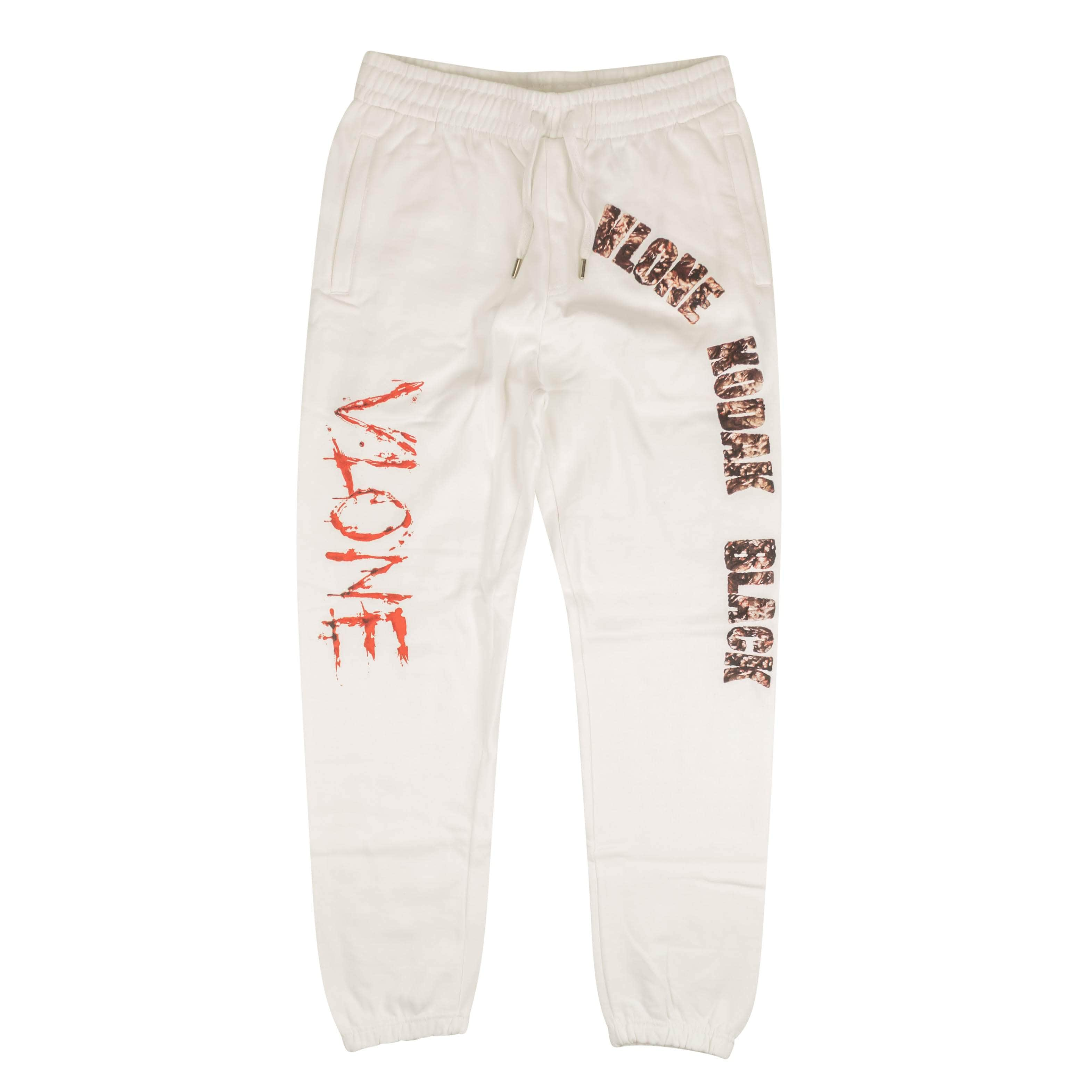 Vlone Artist Merch 95-VLN-1027/M NEW VLONE ARTIST MERCH White Zombie Logo Cotton Jogger Sweatpants Size M 95-VLN-1027/M