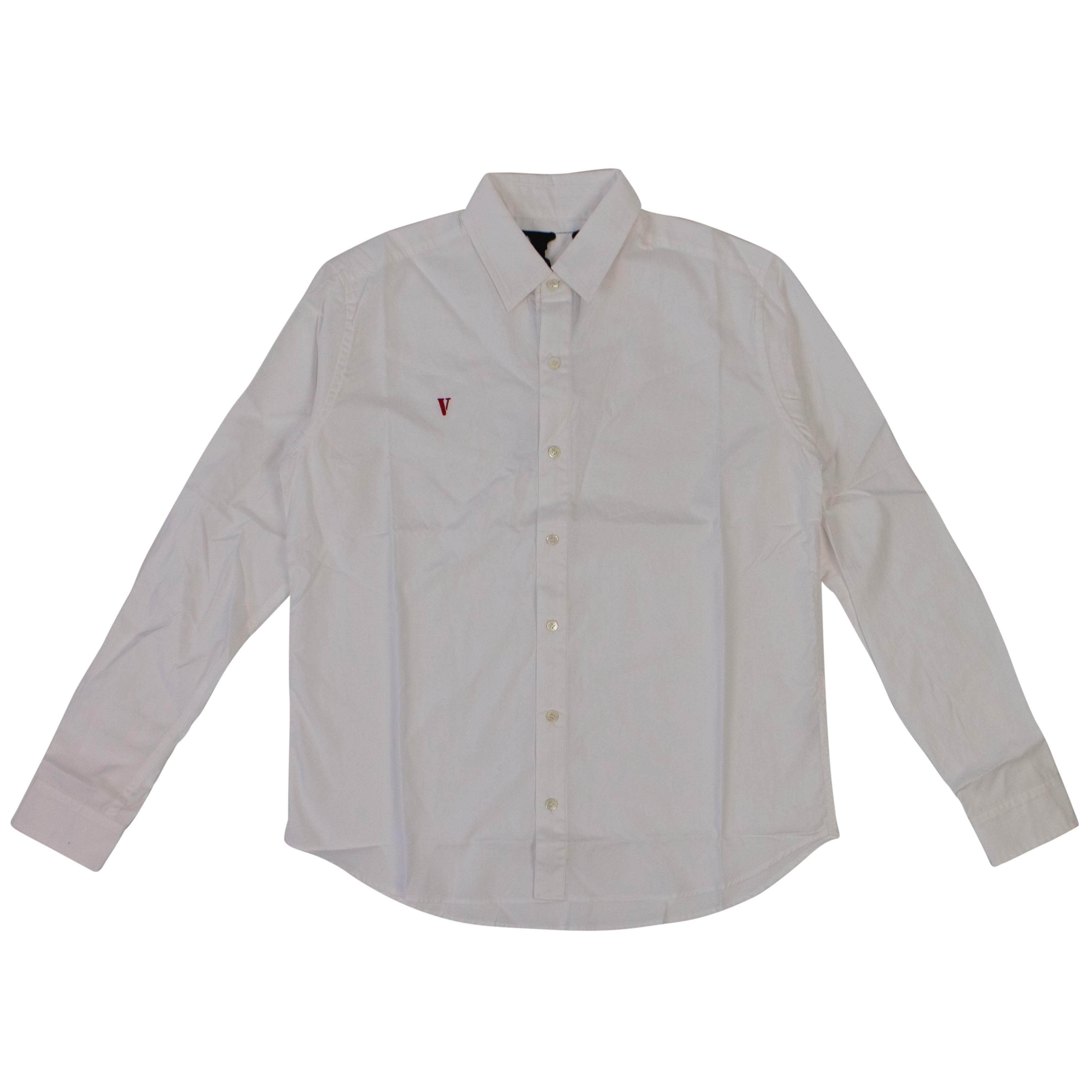 Vlone channelenable-all, chicmi, couponcollection, gender-mens, main-clothing, mens-shoes, shop375, under-250, vlone 2XL White & Red V Long Sleeve Button Down Shirt 72V-32/2XL 72V-32/2XL
