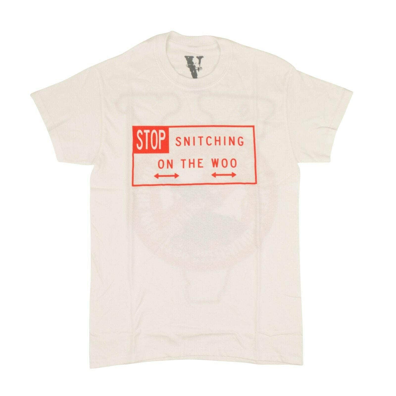 Vlone chicmi, couponcollection, gender-mens, main-clothing, mens-shoes, SPO, t-shirt, under-250, vlone XXL VLONE x POP SMOKE 'Stop Snitching' Short Sleeves T-Shirt - White/Red 75LE-1606/XXL 75LE-1606/XXL