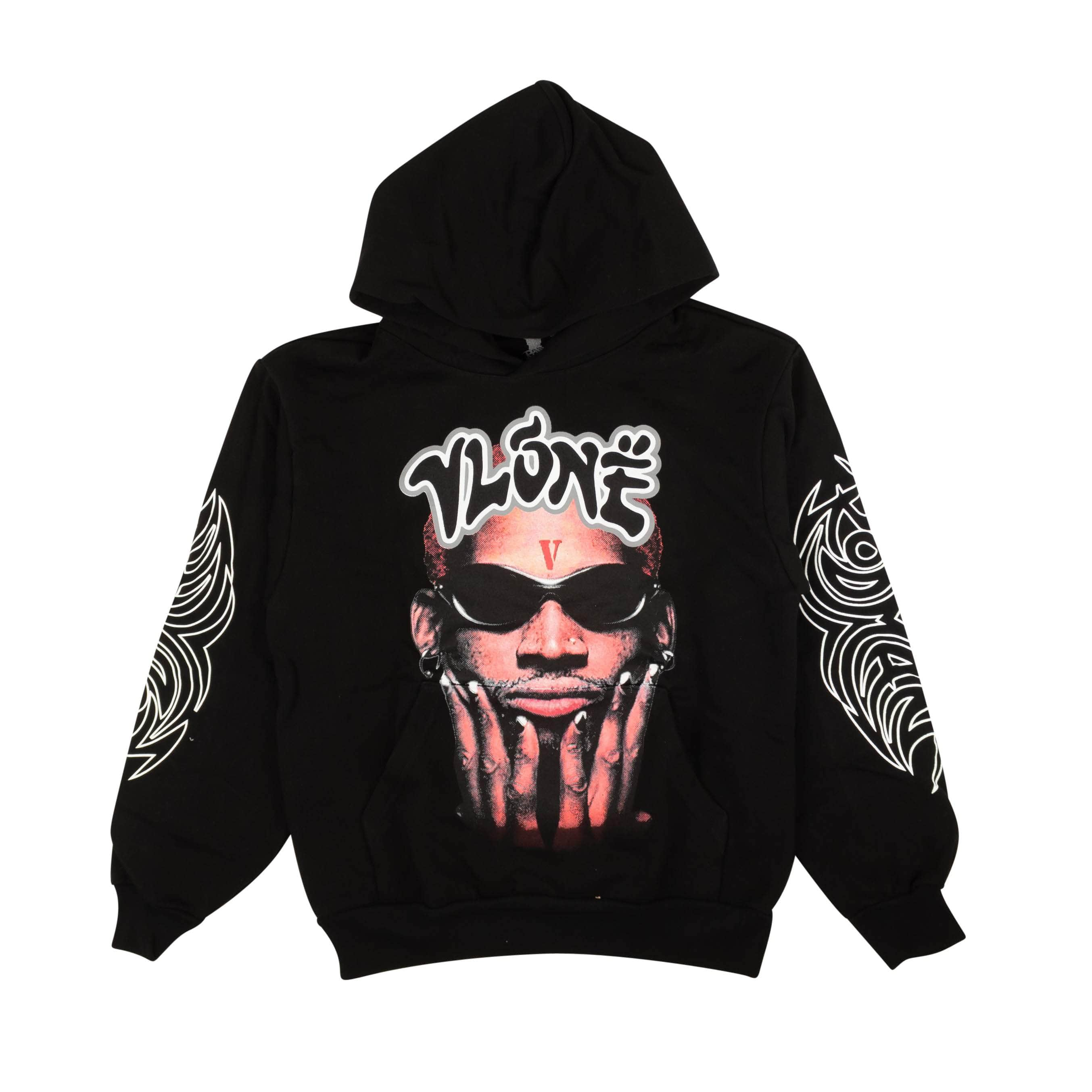 Vlone X Rodman 95-VRM-1009/L NEW Vlone X Rodman Black MUY THAI HOODY Sweatshirt Size L 95-VRM-1009/L