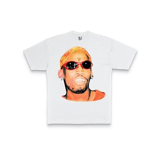 Vlone X Rodman 95-VRM-1018/L NEW VLONE X RODMAN White Airbrush Short Sleeve T-Shirt Size L 95-VRM-1018/L