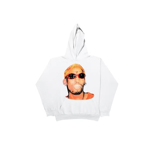 Vlone X Rodman 95-VRM-1020/M NEW VLONE X RODMAN White Airbrush Pullover Hoodie Sweatshirt Size M 95-VRM-1020/M