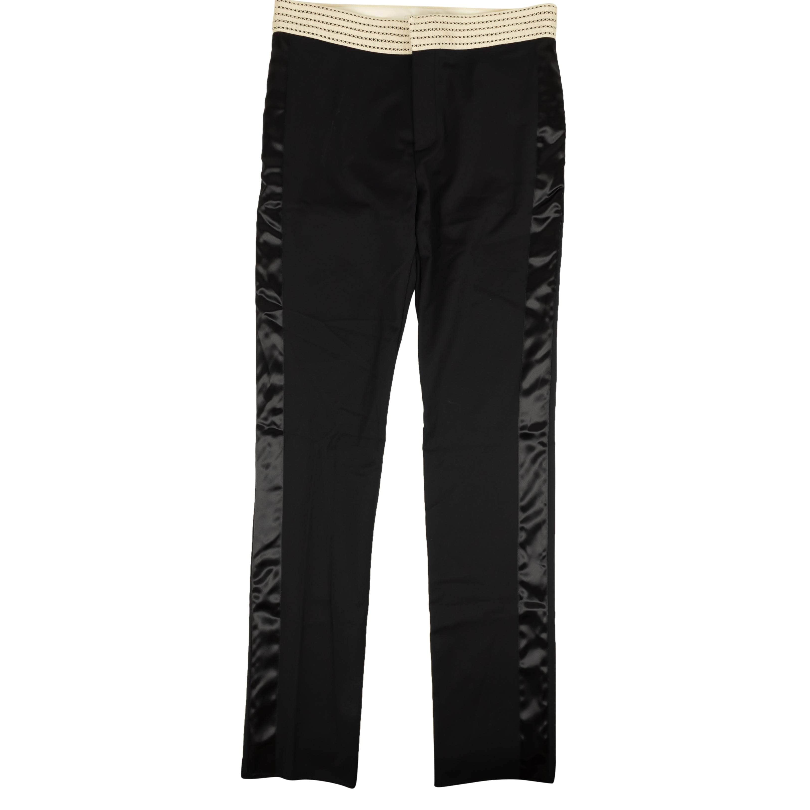 Wales Bonner 95-WBR-1012/48 NWT WALES BONNER Black Spiritus Tailored Crochet Trousers Size 48 $790 95-WBR-1012/48