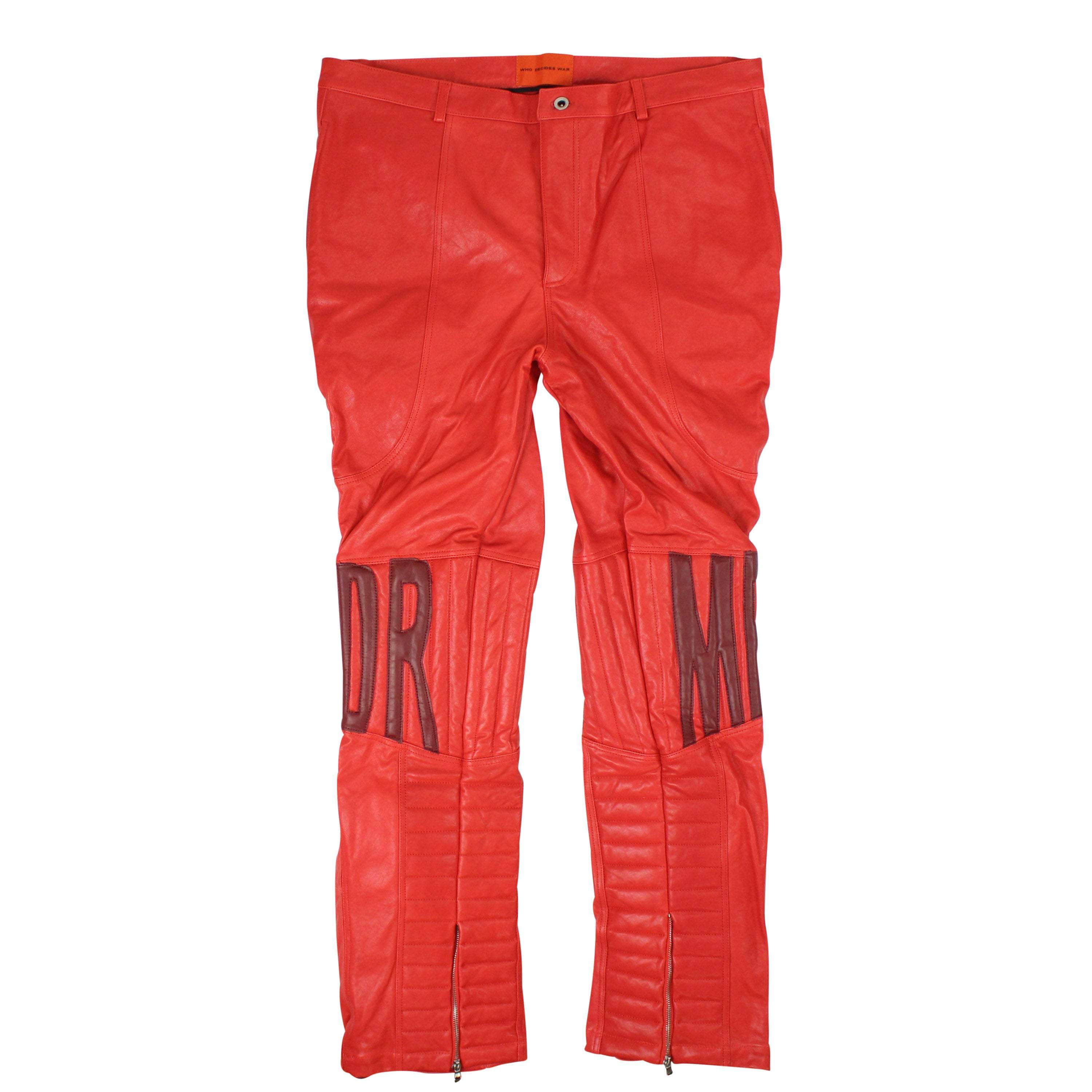 Who Decides War 2000-5000, channelenable-all, chicmi, couponcollection, main-clothing, mens-straight-fit-jeans, shop375, size-38, who-decides-war Red Mrdr Moto Leather Pant
