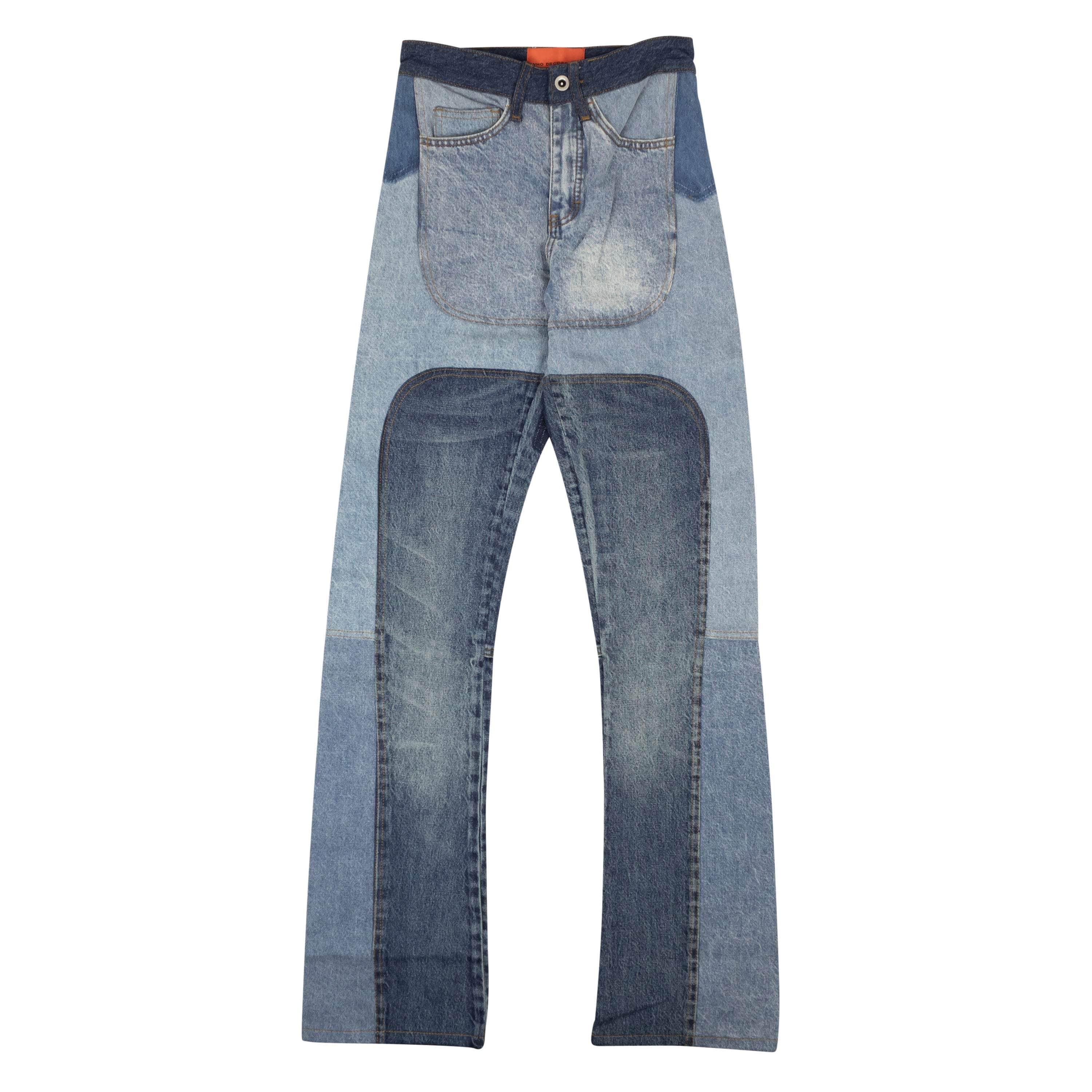 KIM DOLCE&GABBANA Patchwork denim jeans with ripped details in Multicolor  for | Dolce&Gabbana® US