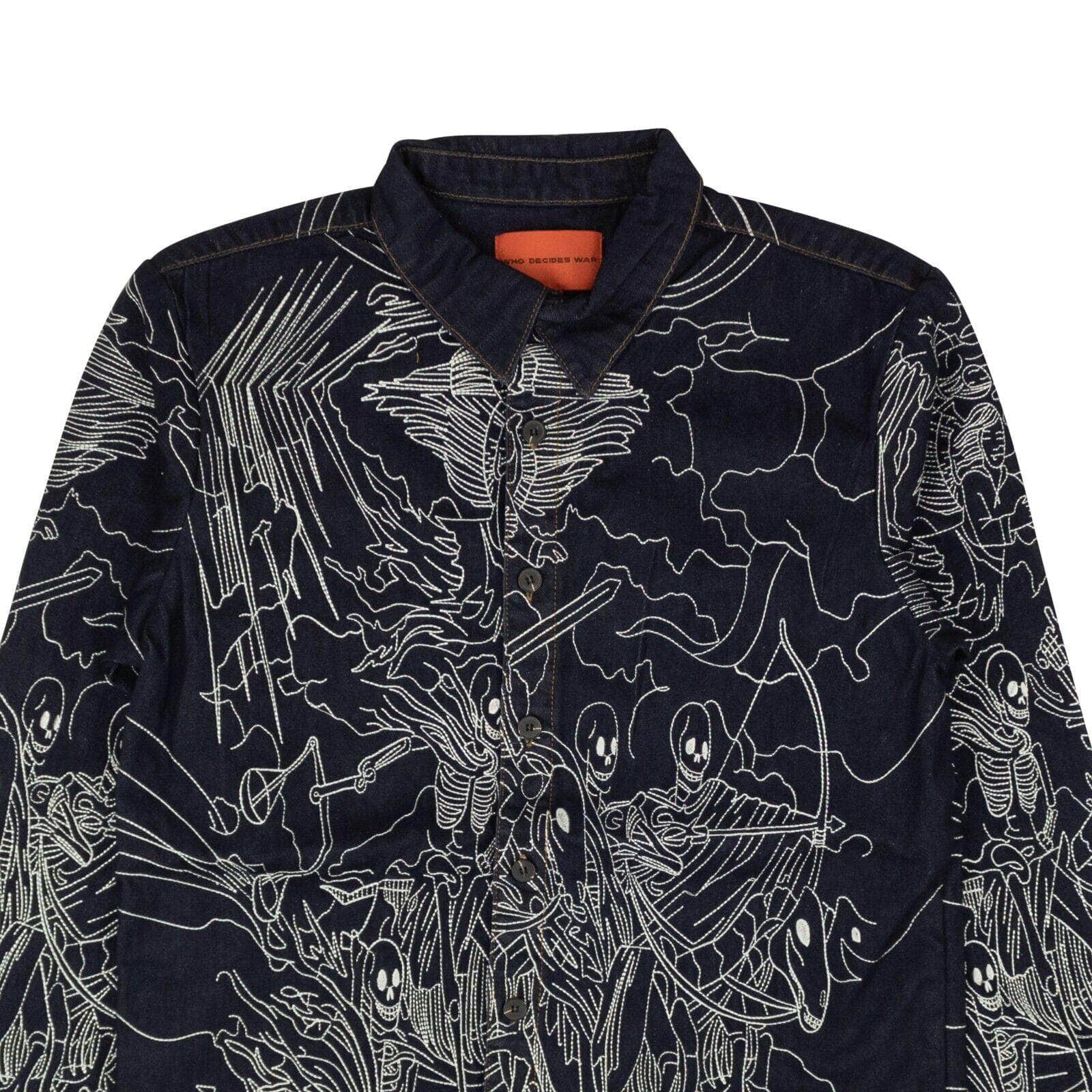 Who Decides War 500-750, channelenable-all, chicmi, couponcollection, gender-mens, main-clothing, mens-shoes, size-l, size-xl, size-xxxl, who-decides-war Denim Embroidered Four Horseman Workshirt