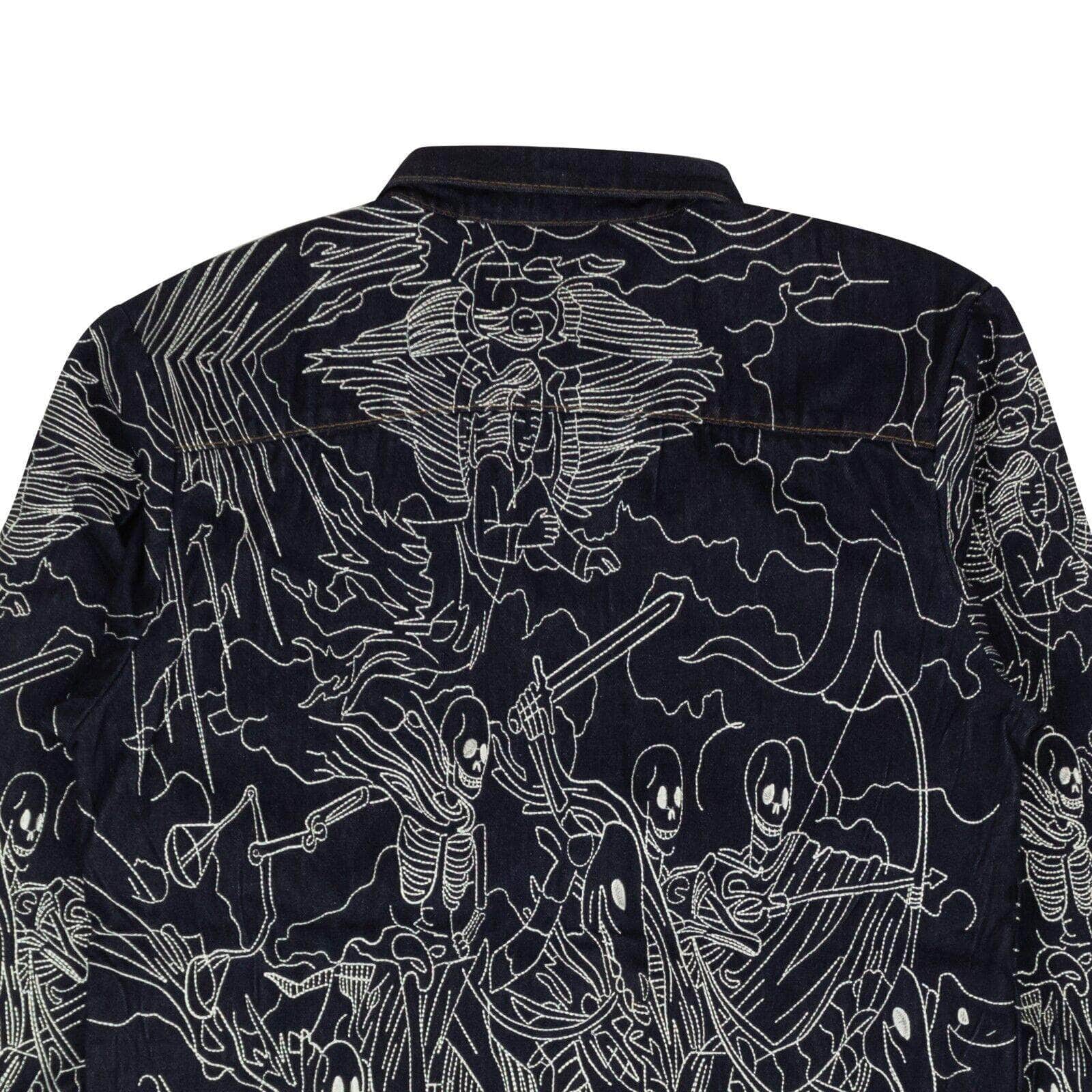 Who Decides War 500-750, channelenable-all, chicmi, couponcollection, gender-mens, main-clothing, mens-shoes, size-l, size-xl, size-xxxl, who-decides-war Denim Embroidered Four Horseman Workshirt