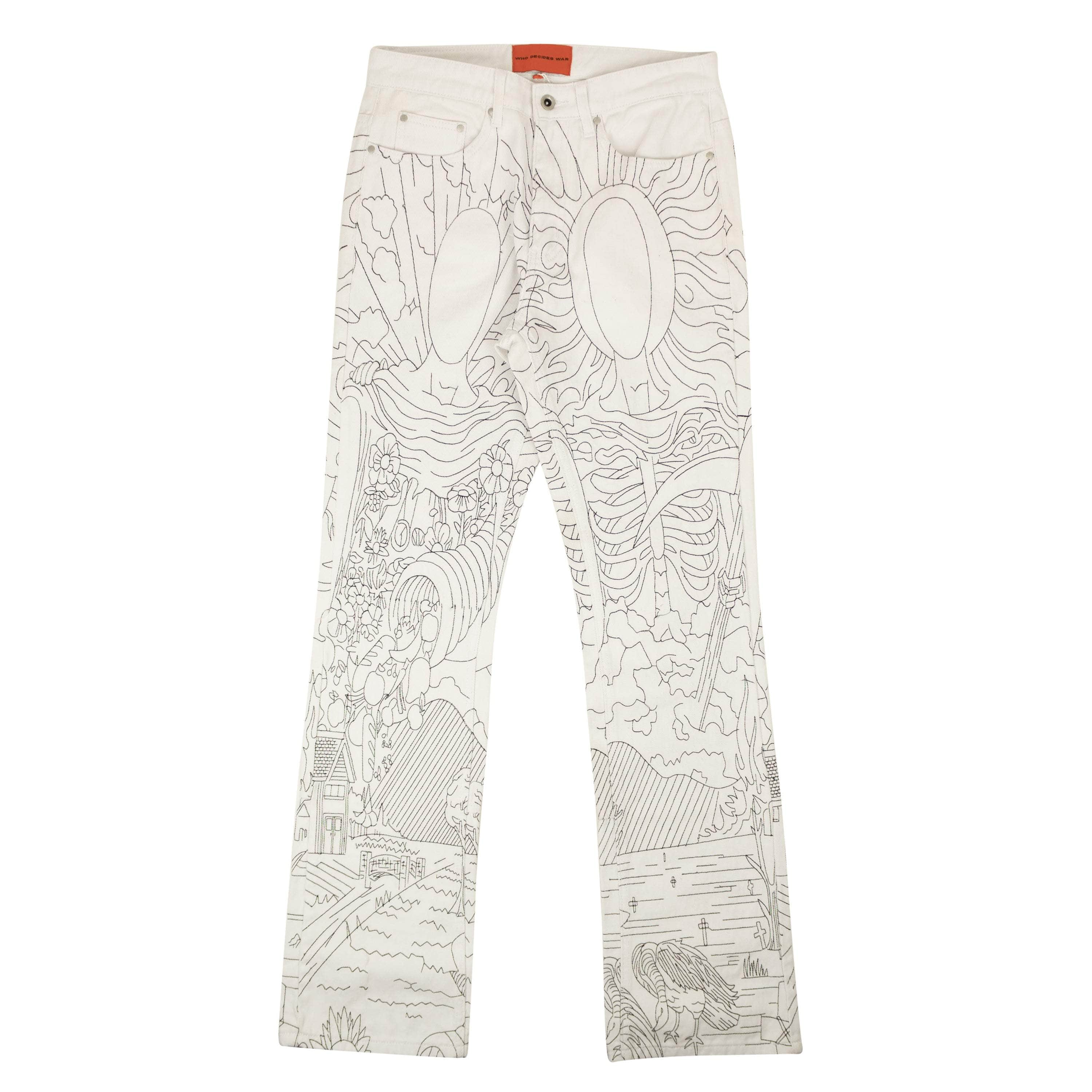 Who Decides War 95-WDW-1051/26 NWT WHO DECIDES WAR White Duality Blanc Denim Jeans Size 26 $650 95-WDW-1051/26