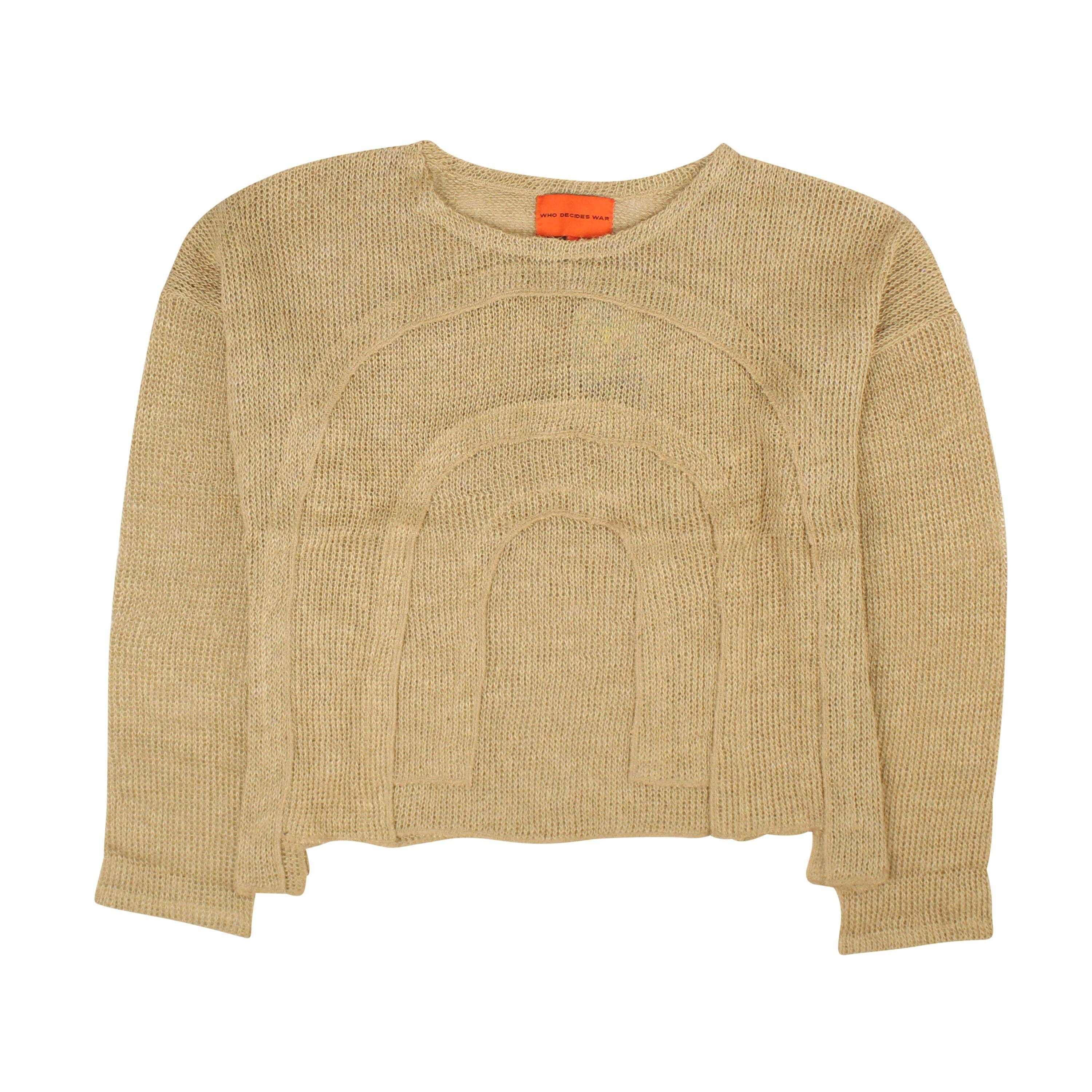 Who Decides War 95-WDW-1077/S NWT Tan Who Decides War L'Arc Woven Sweater  Size S $500 95-WDW-1077/S