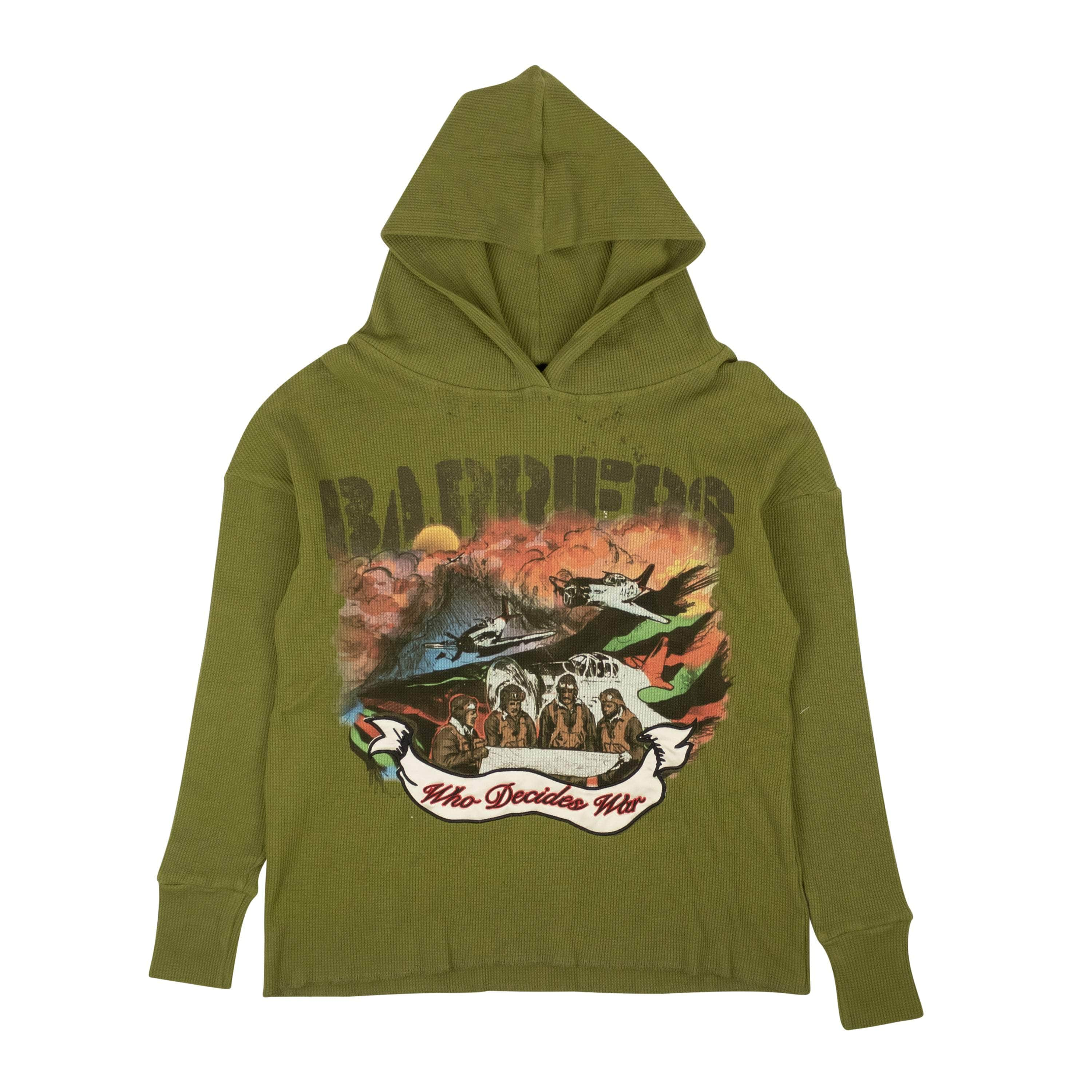 Who Decides War WDW-XHDS-0001/L NWT WHO DECIDES WAR x Barriers Olive Cotton NY Tuskegee Hoodie Size L $650 WDW-XHDS-0001/L