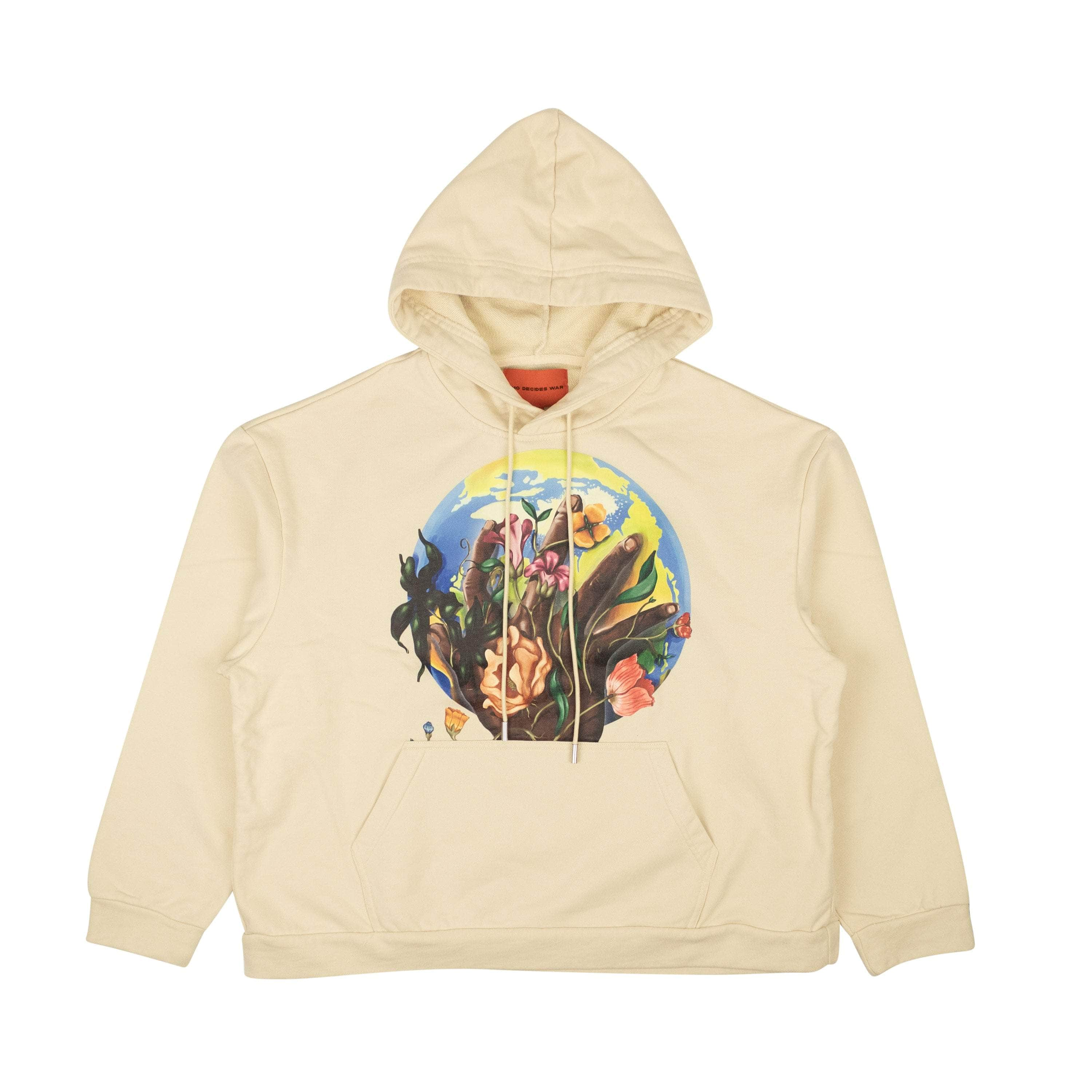 Who Decides War WDW-XHDS-0006/S NWT Who Decides War Cream Roots Of Peace Hooded Pullover Size S $325 WDW-XHDS-0006/S