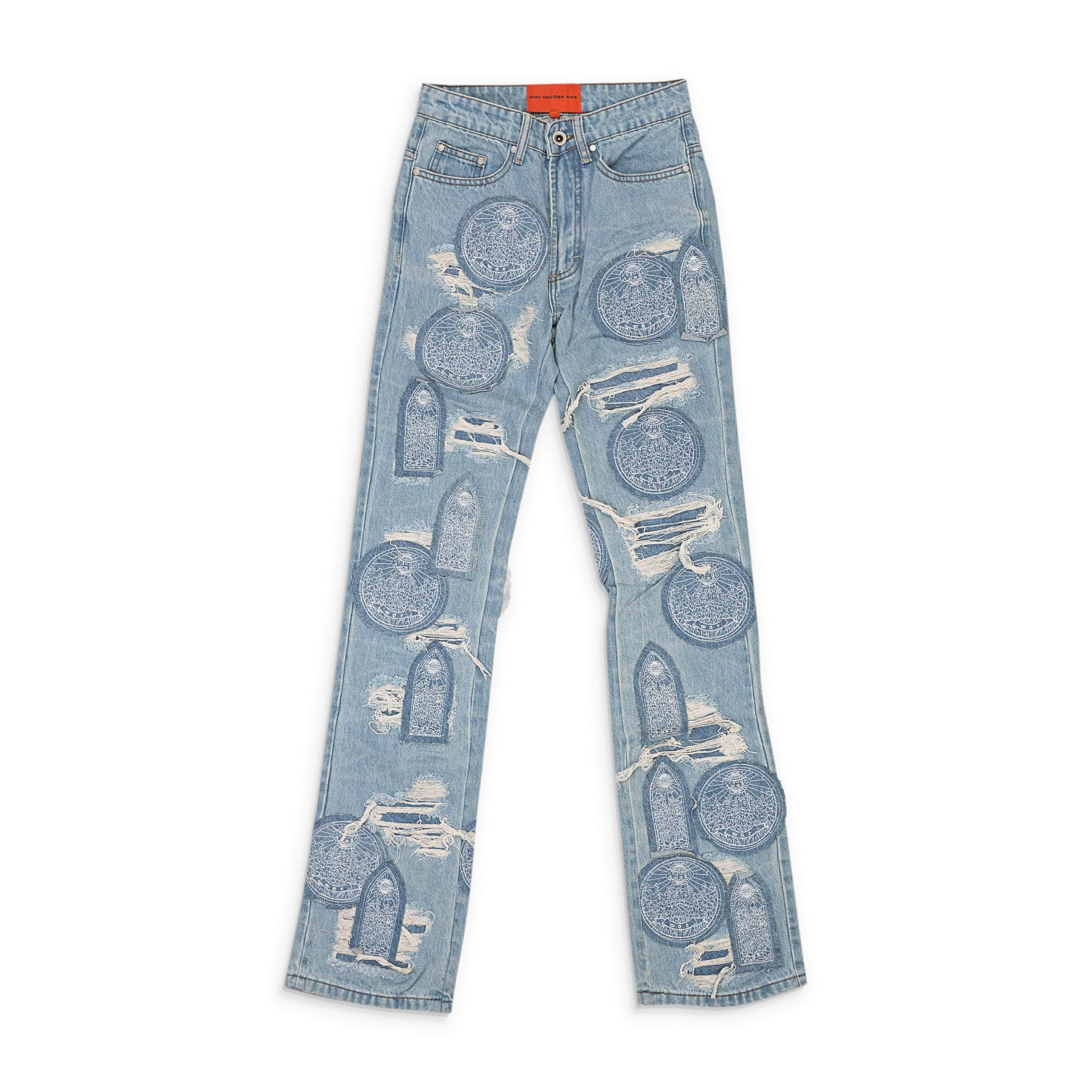 Who Decides War WDW-XJNS-0022/24 NWT Who Decides War Indigo Notre Dame Fusion Denim Size 24 $700 WDW-XJNS-0022/24