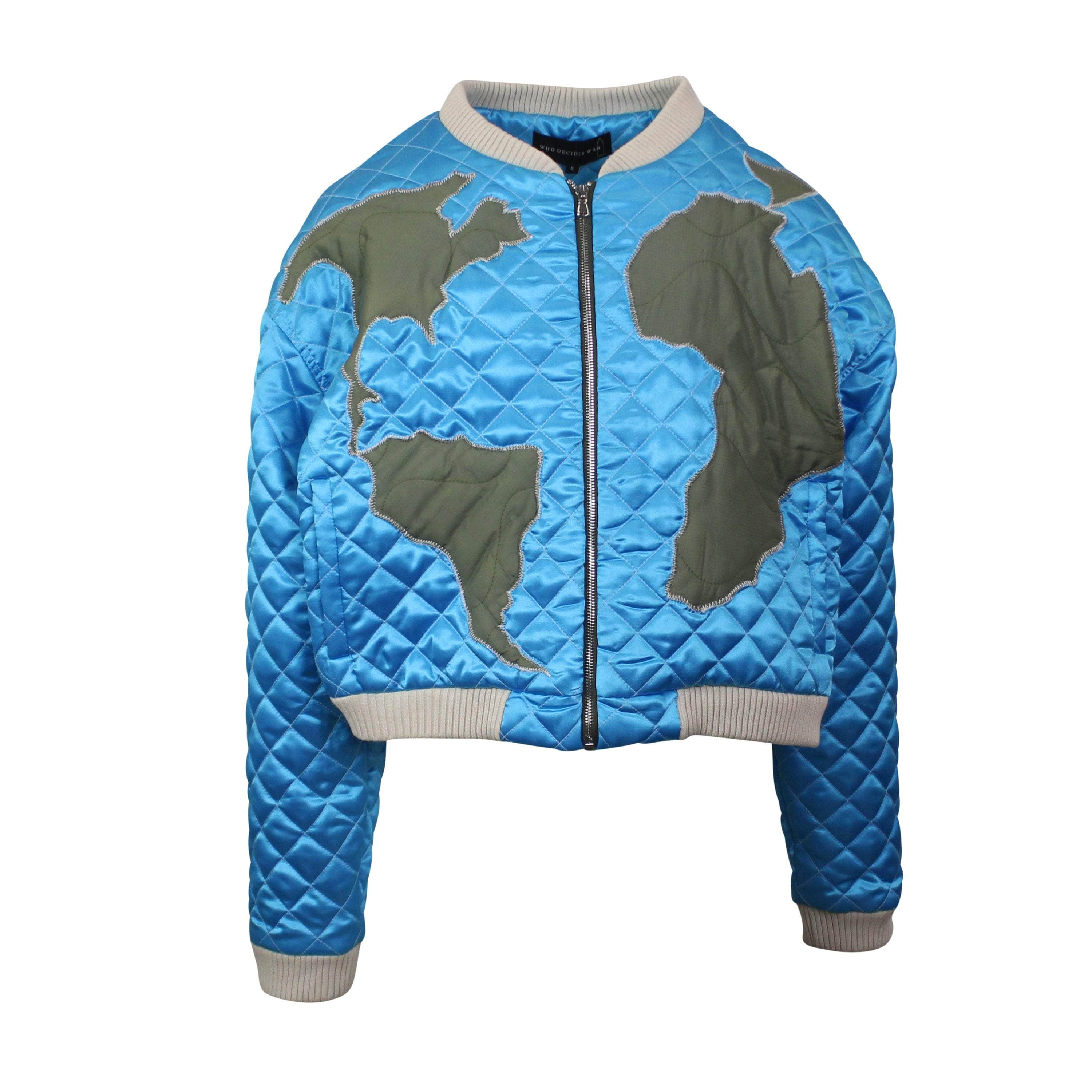 Who Decides War WDW-XOTW-0005/XXL NWT WHO DECIDES WAR Sky Blue Global Grid Bomber Size XXL $900 WDW-XOTW-0005/XXL