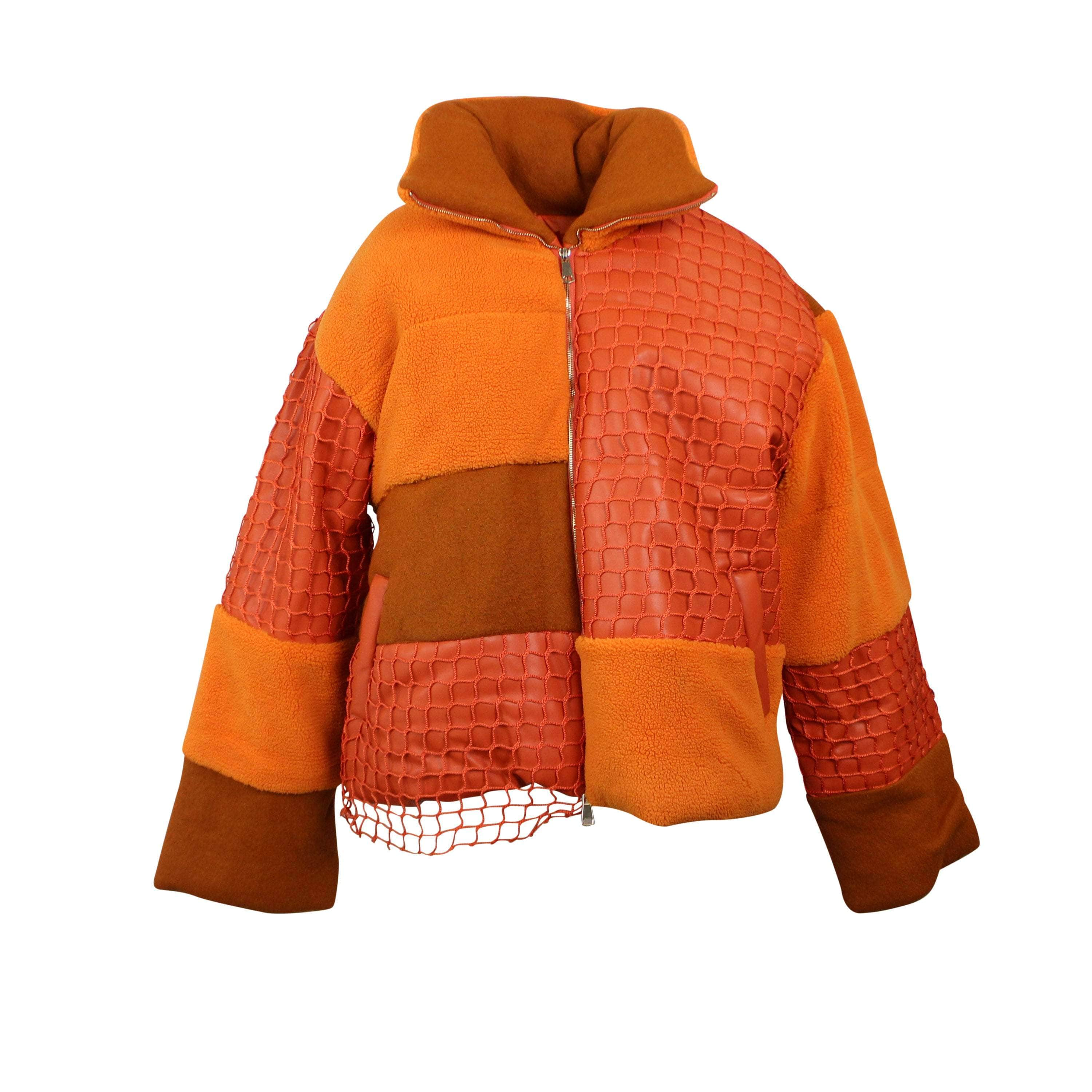 Who Decides War WDW-XOTW-0016/M NWT Who Decides War Tangerine Birds Eye View Landscape Puffer Size M $1200 WDW-XOTW-0016/M