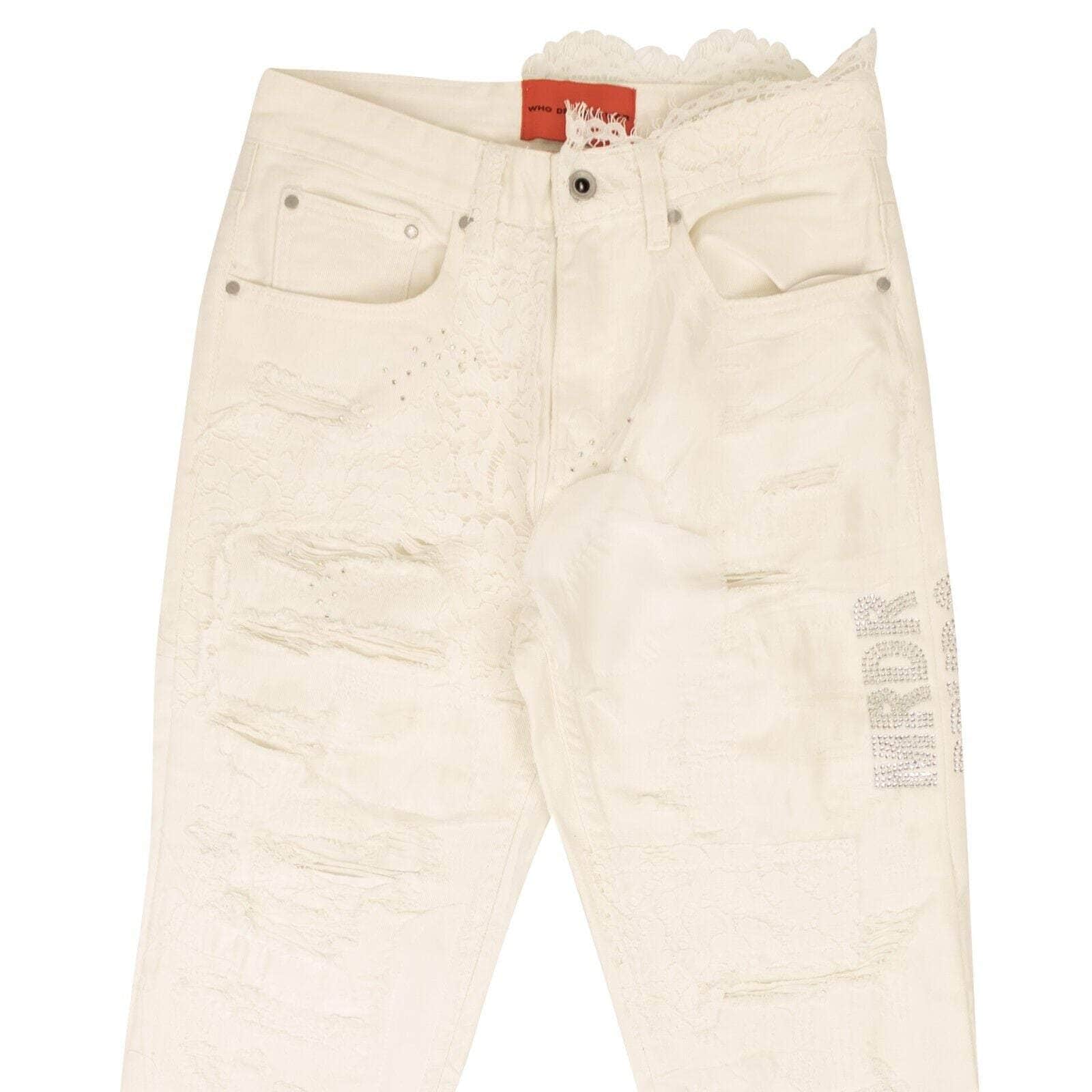 Who Decides War White Altar Lace Detail Denim Jeans