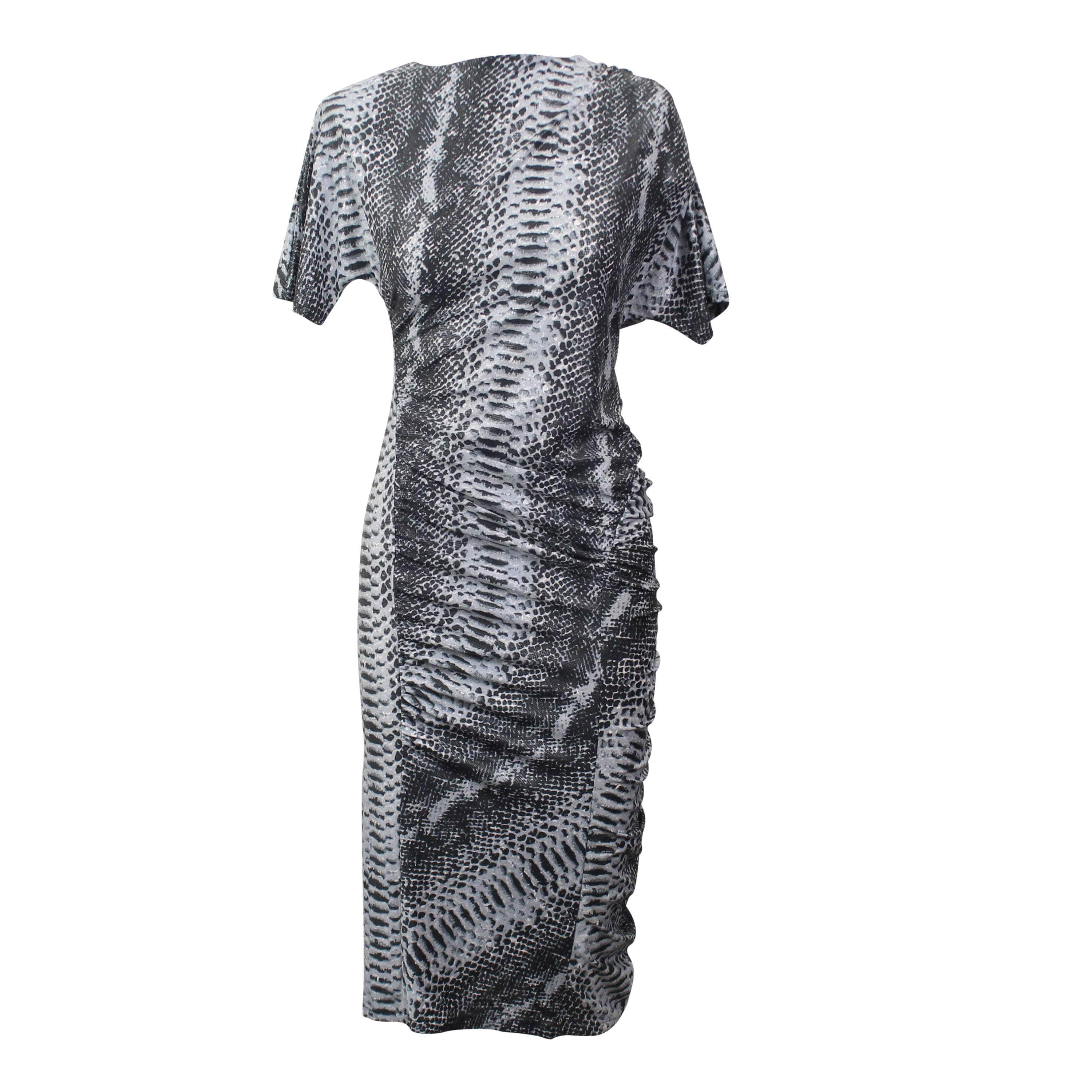 WURST 95-WUT-0002/M NWT WURST SNAKE PRINT WURST TIGHT LONG DRESS W SHOULDER PADS Size M $110 95-WUT-0002/M