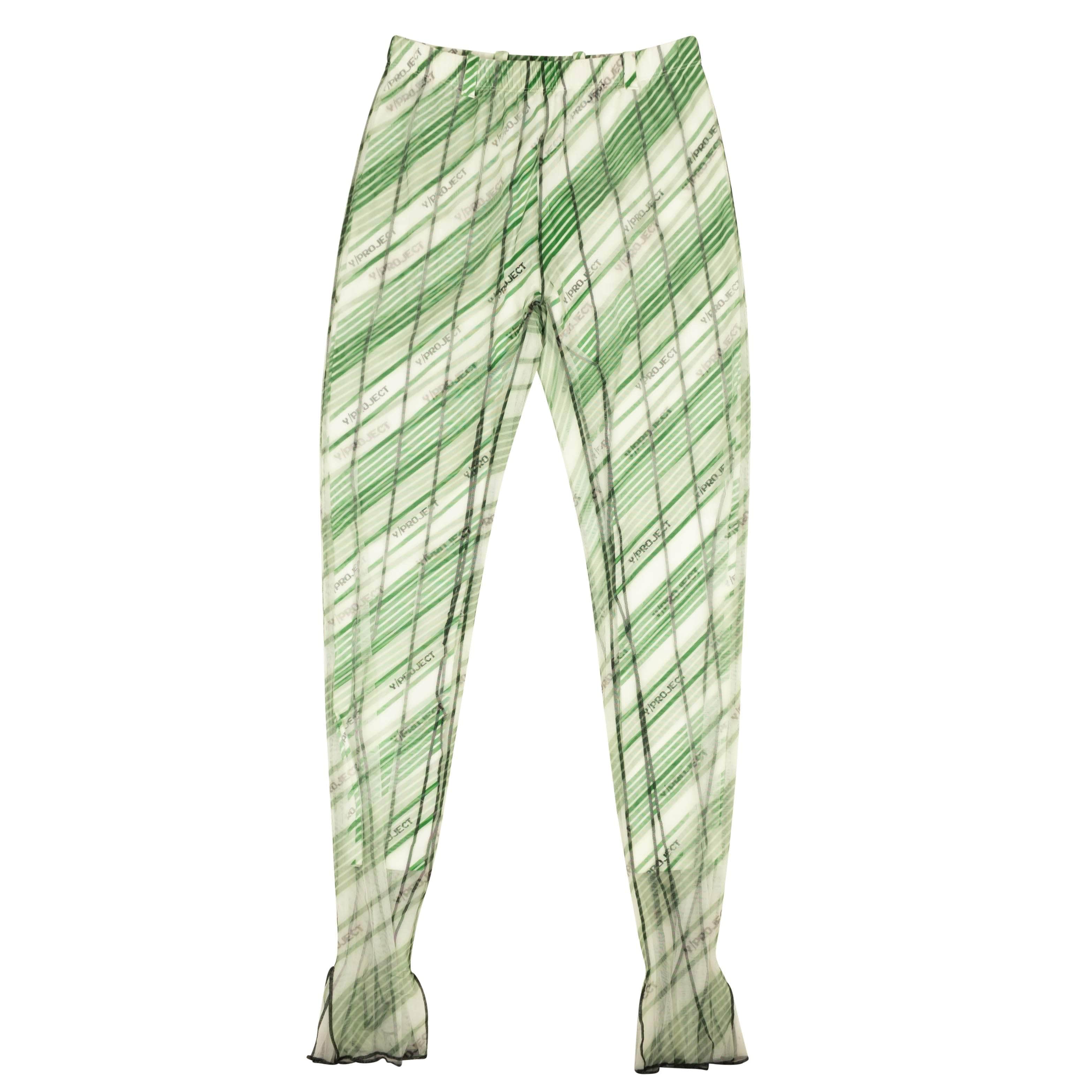 Y/Project 500-750, channelenable-all, chicmi, couponcollection, gender-mens, main-clothing, mens-casual-pants, mens-shoes, MixedApparel, size-m, size-s, y-project M / WPANT52-S18 White Green Fitted Mesh Leggings 95-YPT-1012/M 95-YPT-1012/M