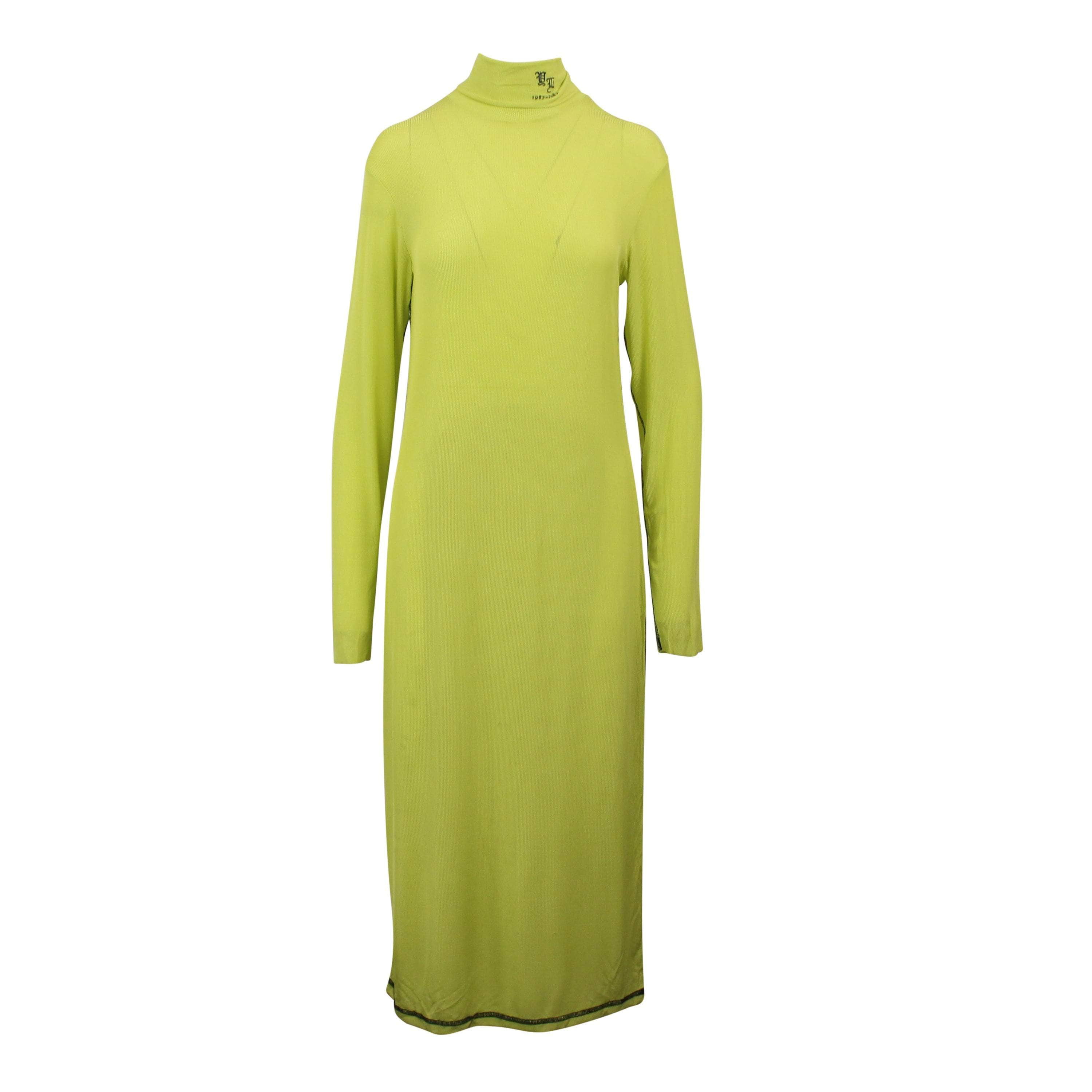 Yang Li 95-YLI-0001/XS NWT Yang Li YELLOW RIBBED LONG SLEEVE DRESS Size XS $420 95-YLI-0001/XS