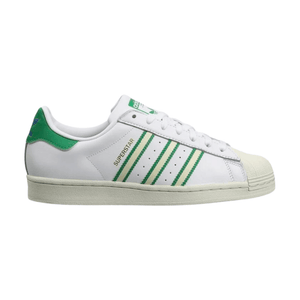 Mens Adidas Superstar Classic Shell Toe Shoe / White Green / GX9878 / Size  7.5