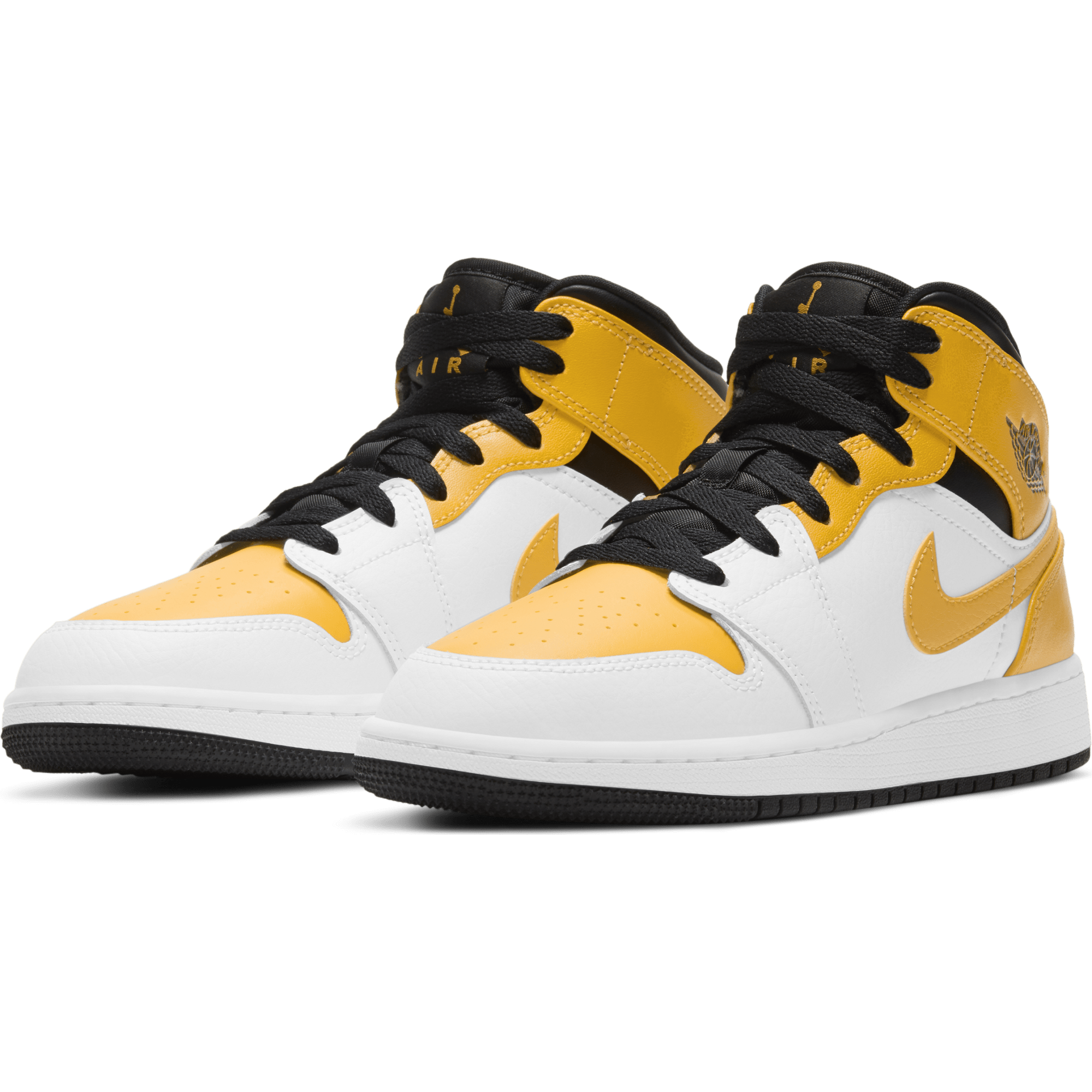 Grade school yellow top and black jordan 1