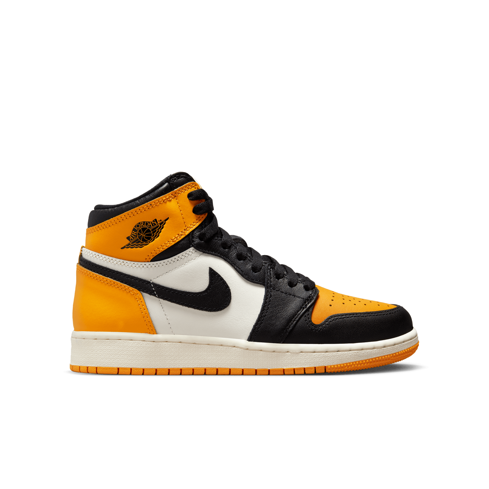 Jordan retro 1 yellow and black grade school hotsell