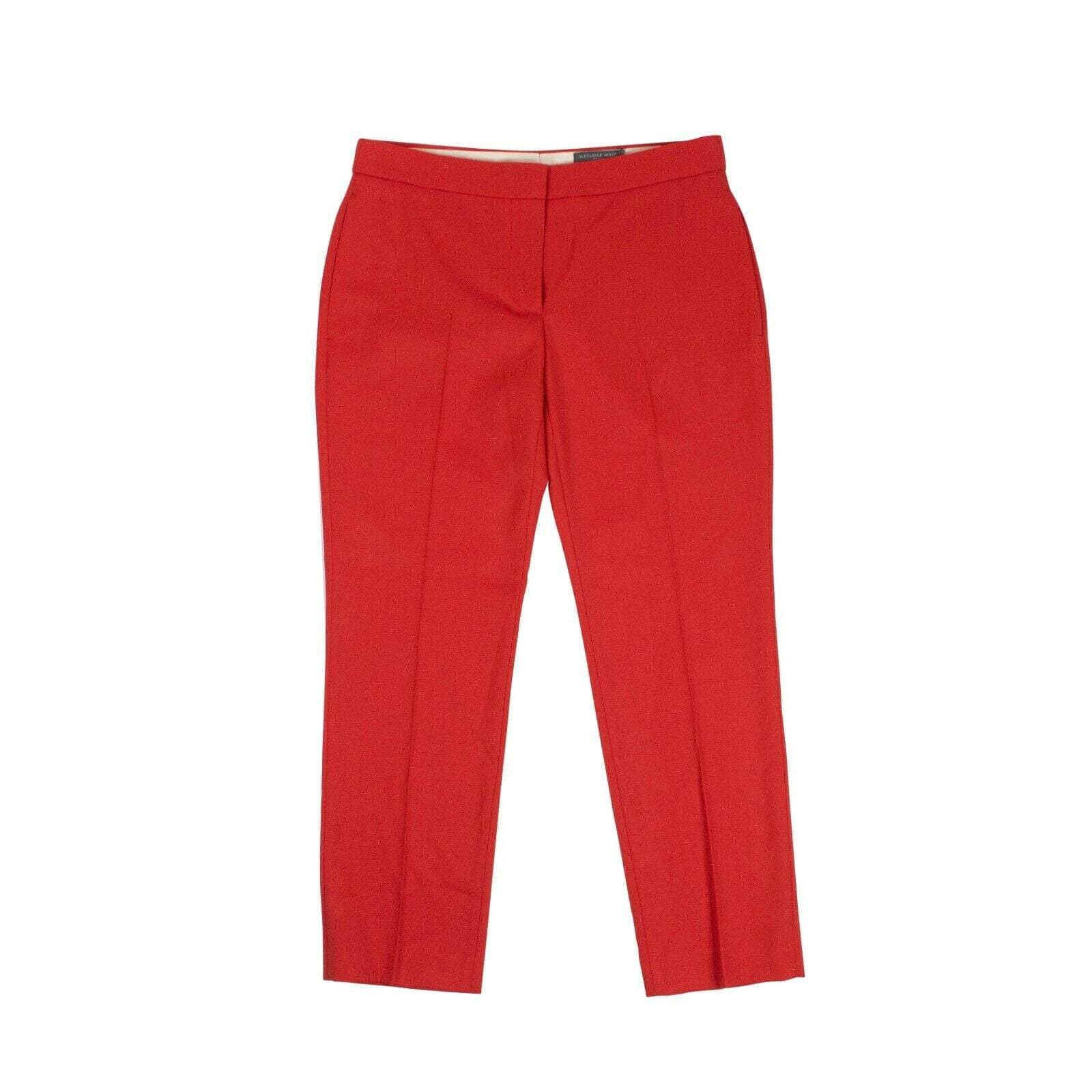 Alexander McQueen Women's Pants 40/4-6 Cropped Tailored Pants - Red 75LE-76/40 75LE-76/40