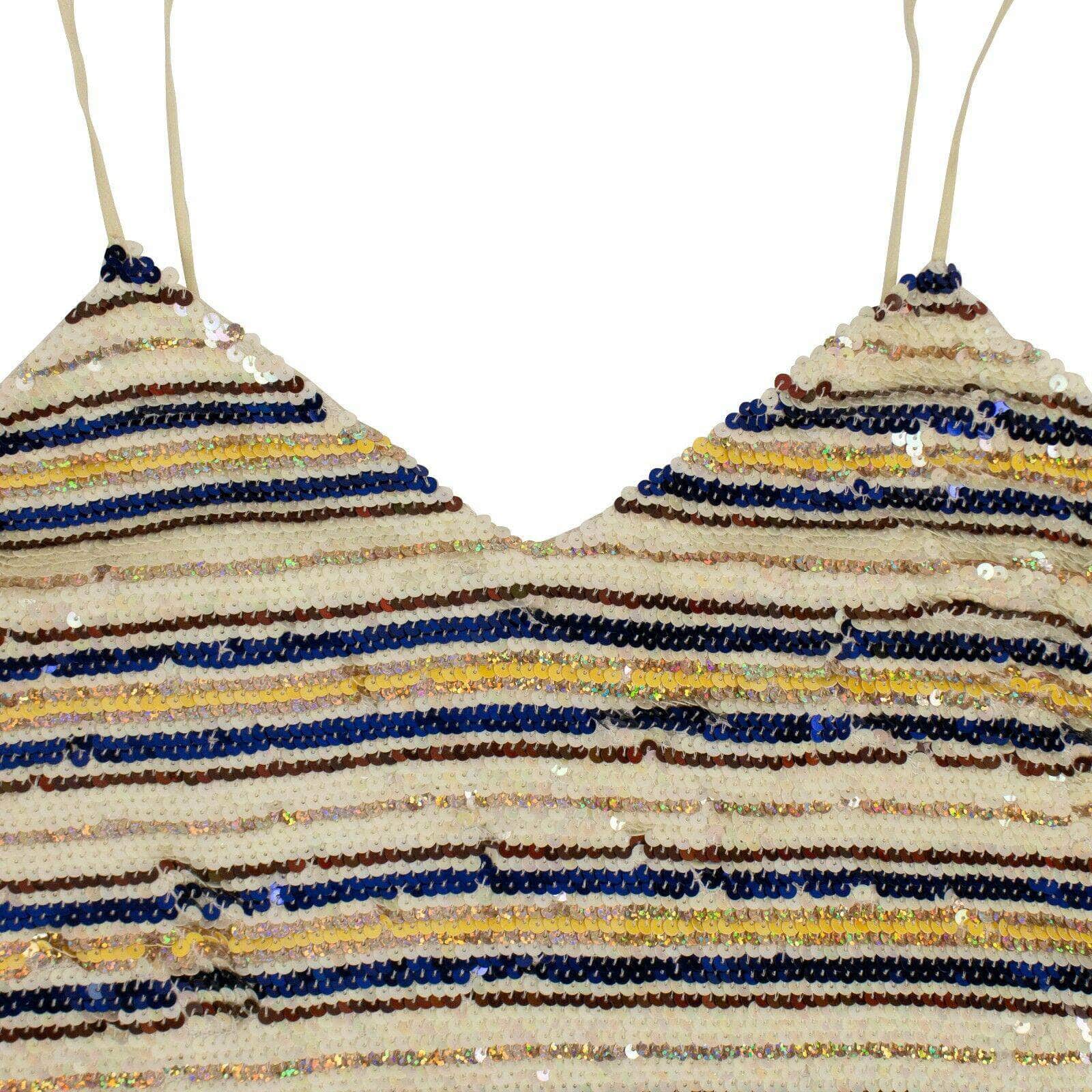 Ashish Women's Dresses S Sequin Striped Mini Slip Dress - Cream And Multicolored 69LE-1849/S 69LE-1849/S