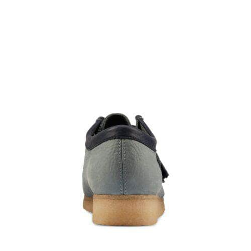 Blue leather store clarks wallabees