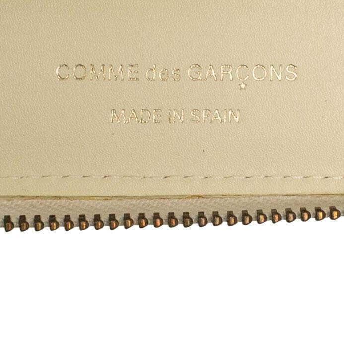 Comme Des Garcons Wallets O/S Leather Travel Organizer Zip Around Wallet - Cream 69LE-4006 69LE-4006