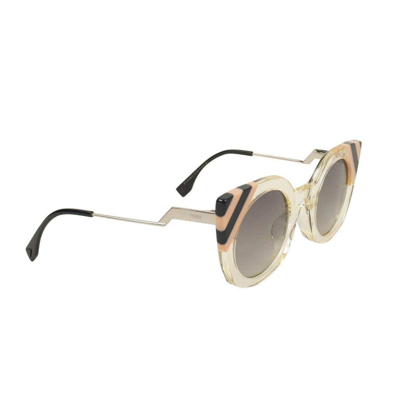 Women's Fendi Plastic Cat Eye Sunglasses - Beige / Black / Clear - GBNY