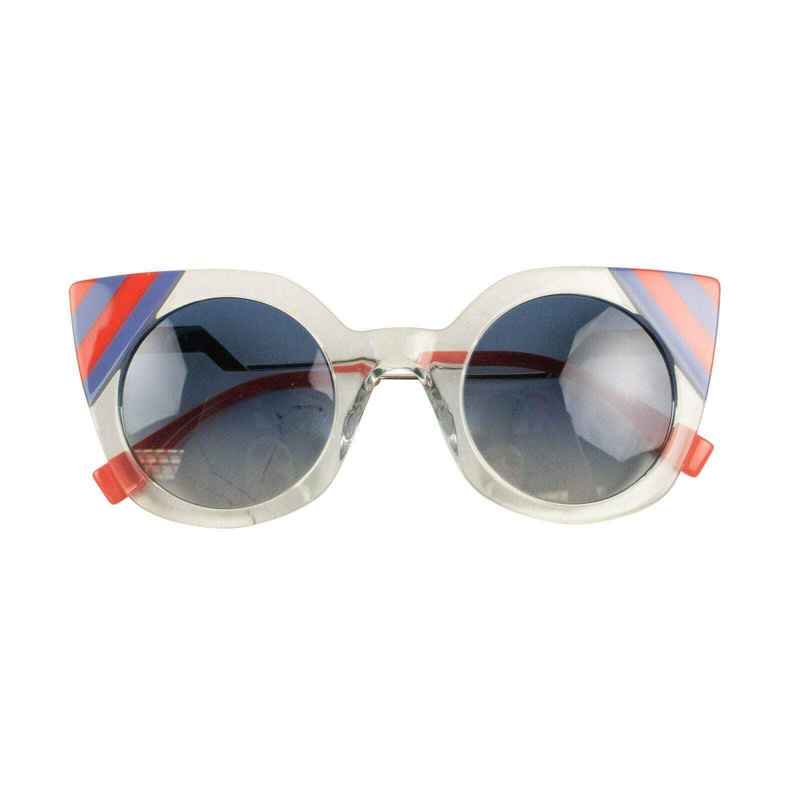 Women's Fendi Plastic Cat Eye Sunglasses - Blue / Red / Clear